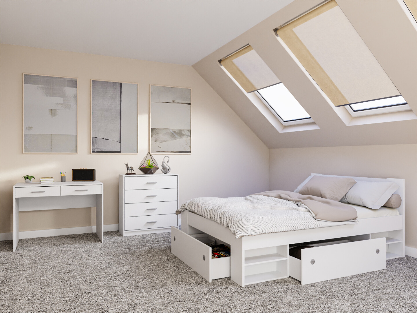 Set za spavaću sobu Novsore 155 (Bijela)