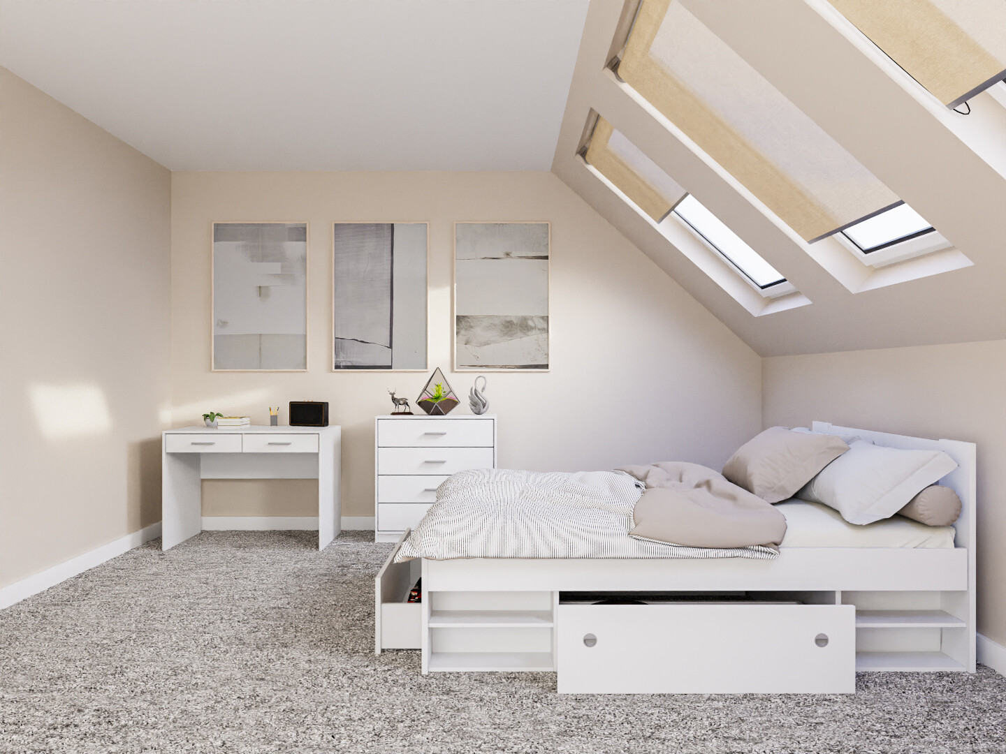 Set za spavaću sobu Novsore 155 (Bijela)