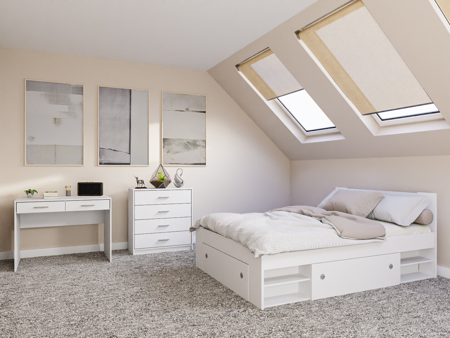 Set za spavaću sobu Novsore 155 (Bijela)