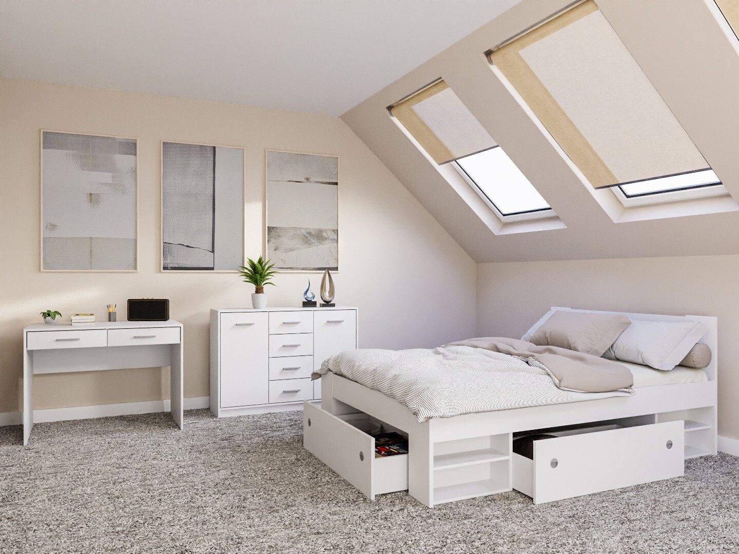 Set za spavaću sobu Novsore 156 (Bijela)