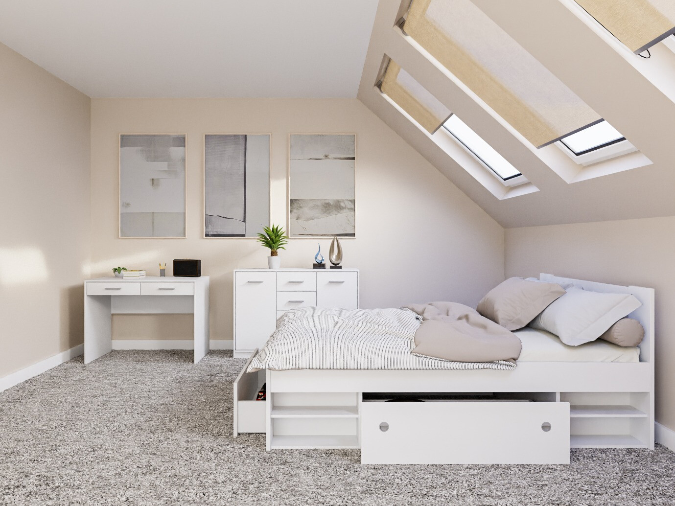 Set za spavaću sobu Novsore 156 (Bijela)