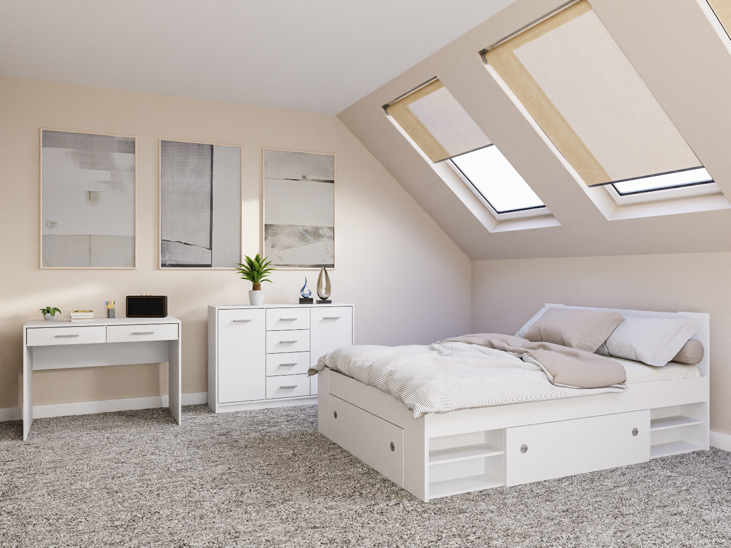 Set za spavaću sobu Novsore 156 (Bijela)