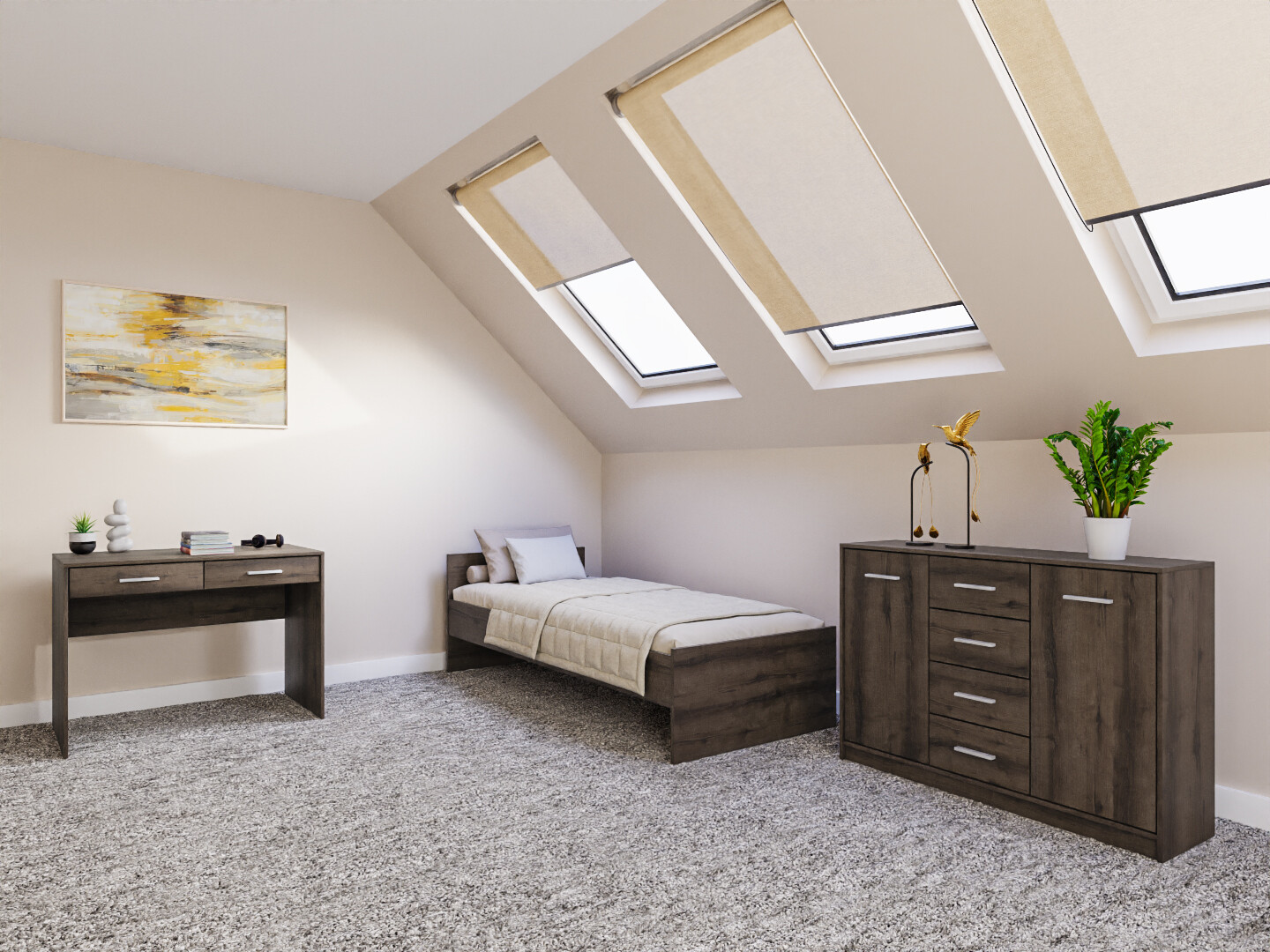 Set za spavaću sobu Novsore 149 (Tamni hrast)