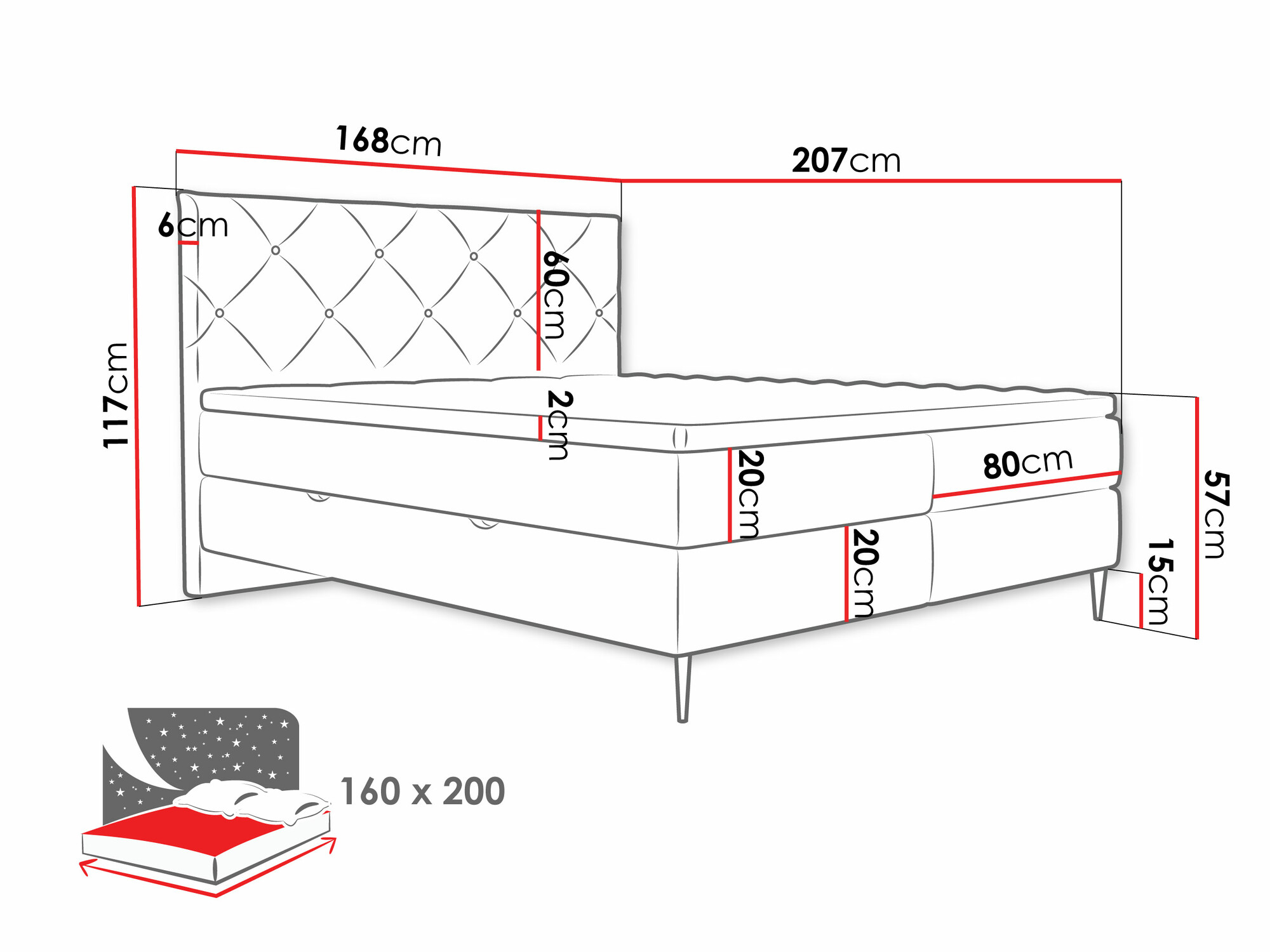 Boxspring krevet ComfiDream Myrel (Verita 98)