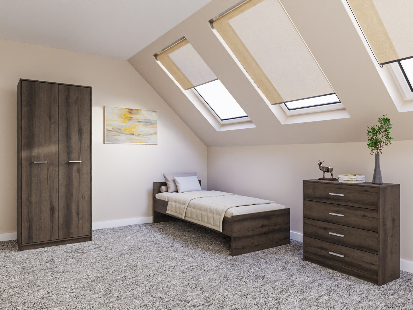 Set za spavaću sobu Novsore 151 (Tamni hrast)