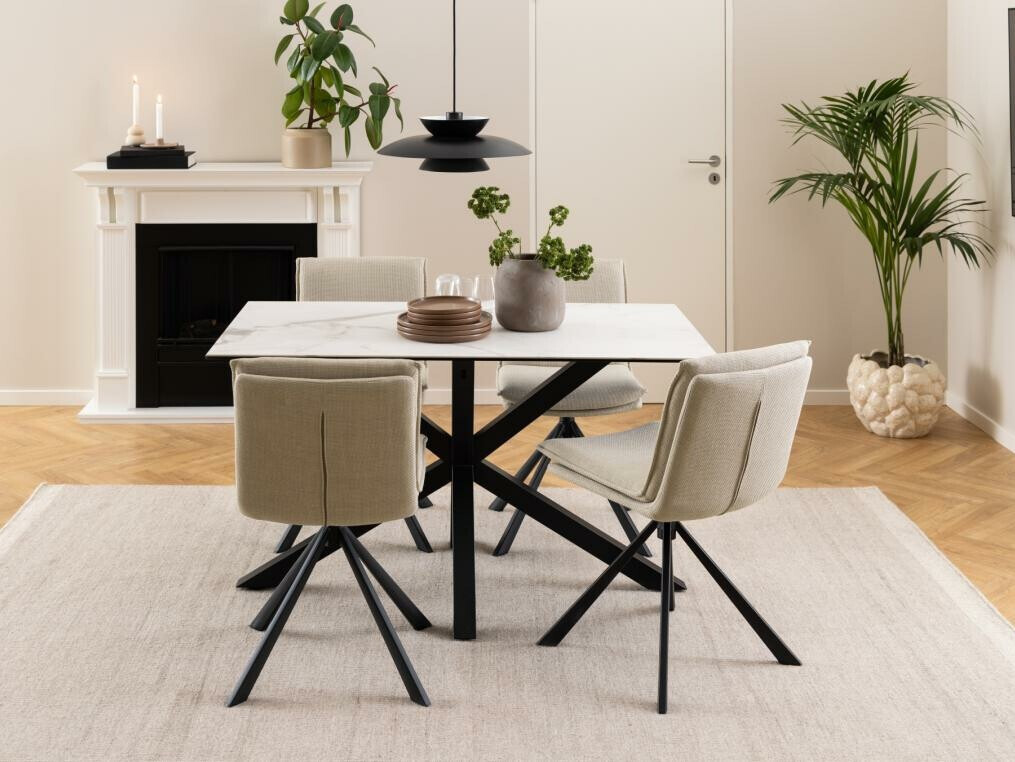 Stol Norsica 918 (Bijeli mramor + Crna)