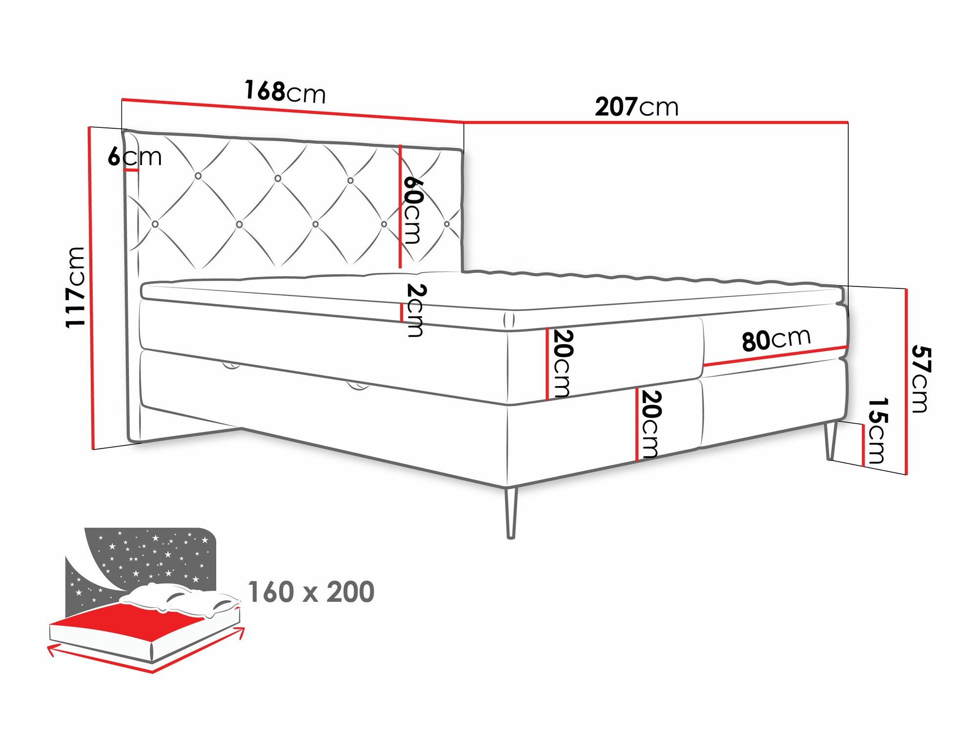 Boxspring krevet ComfiDream Myrel (Verita 16)