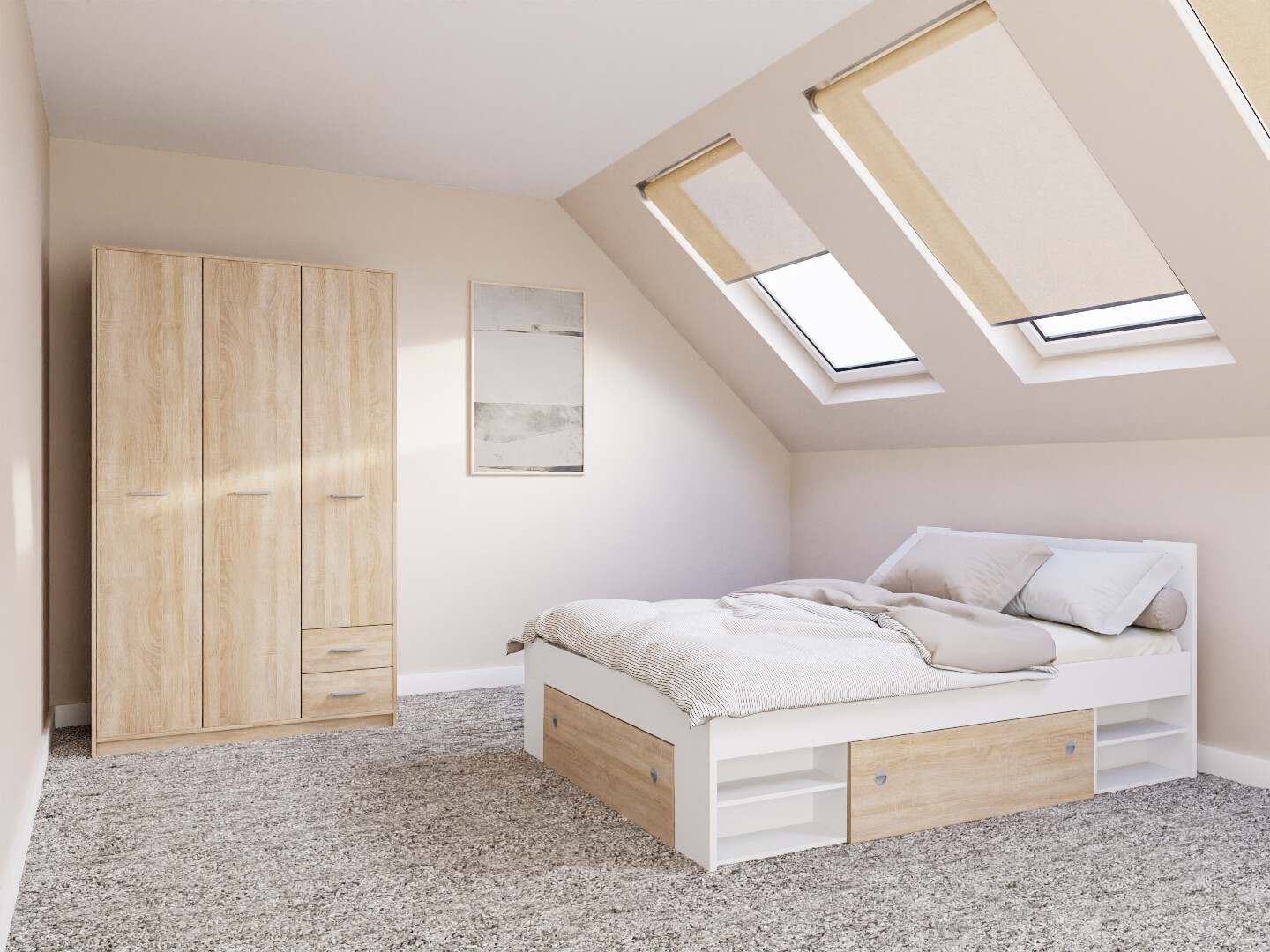 Set za spavaću sobu Novsore 158 (Bijela)