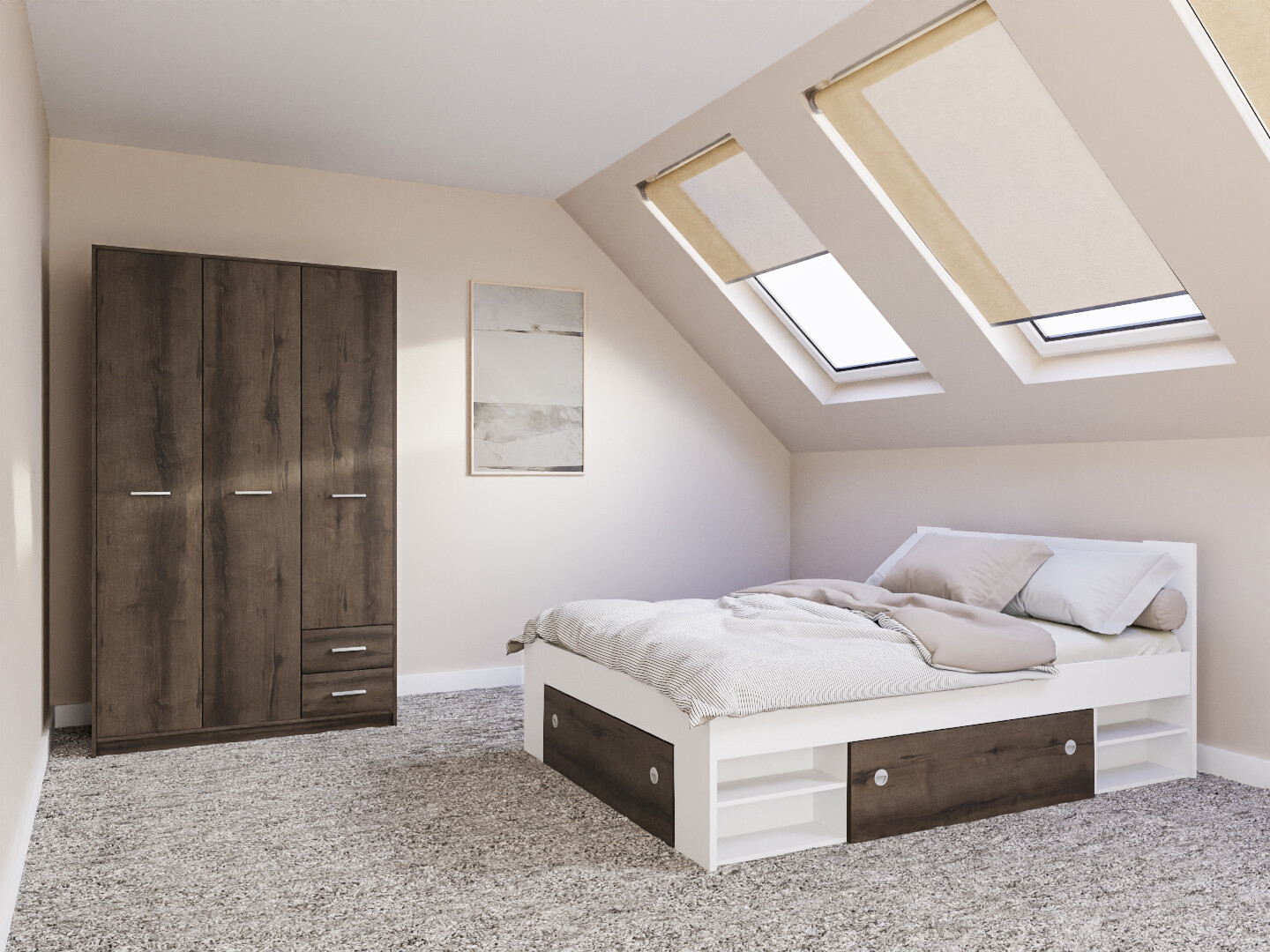 Set za spavaću sobu Novsore 158 (Bijela)