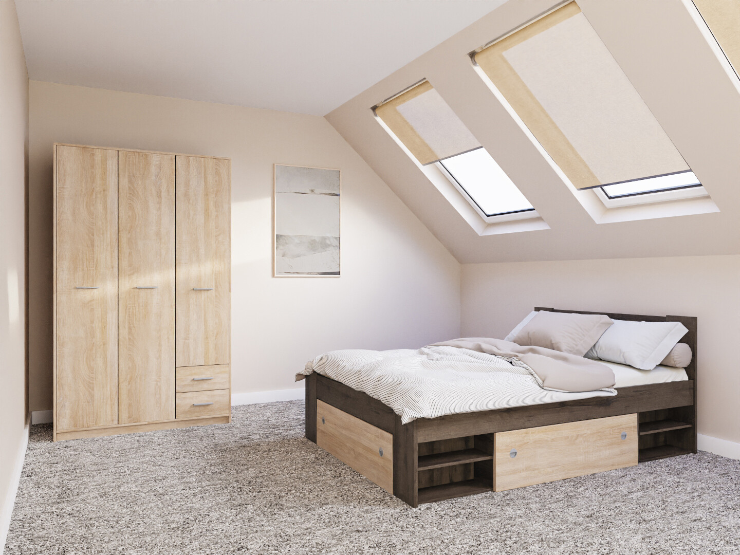 Set za spavaću sobu Novsore 158 (Tamni hrast)