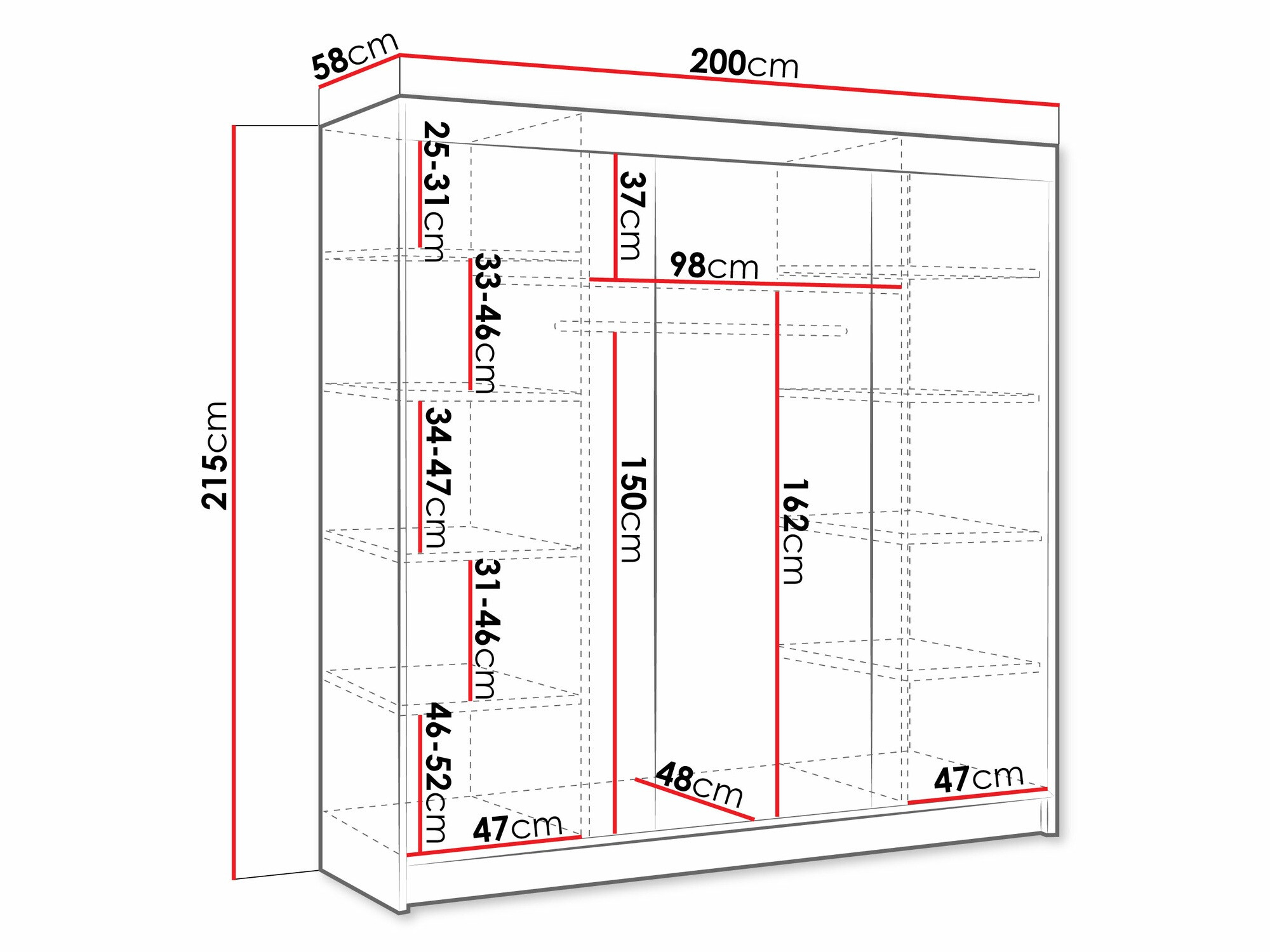 Ormar Closico Durion III (Crna)