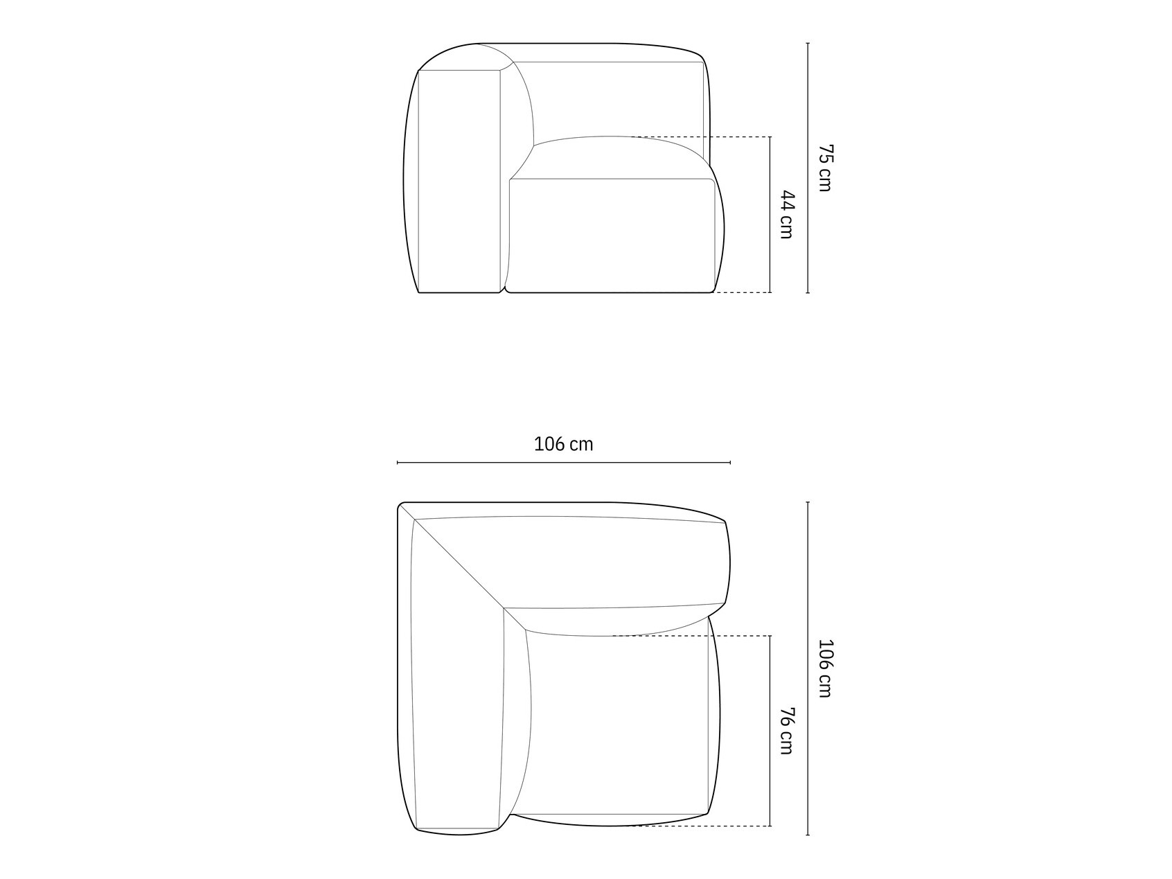 Modularna fotelja Sorcoro 110 (Boston Light Grey)