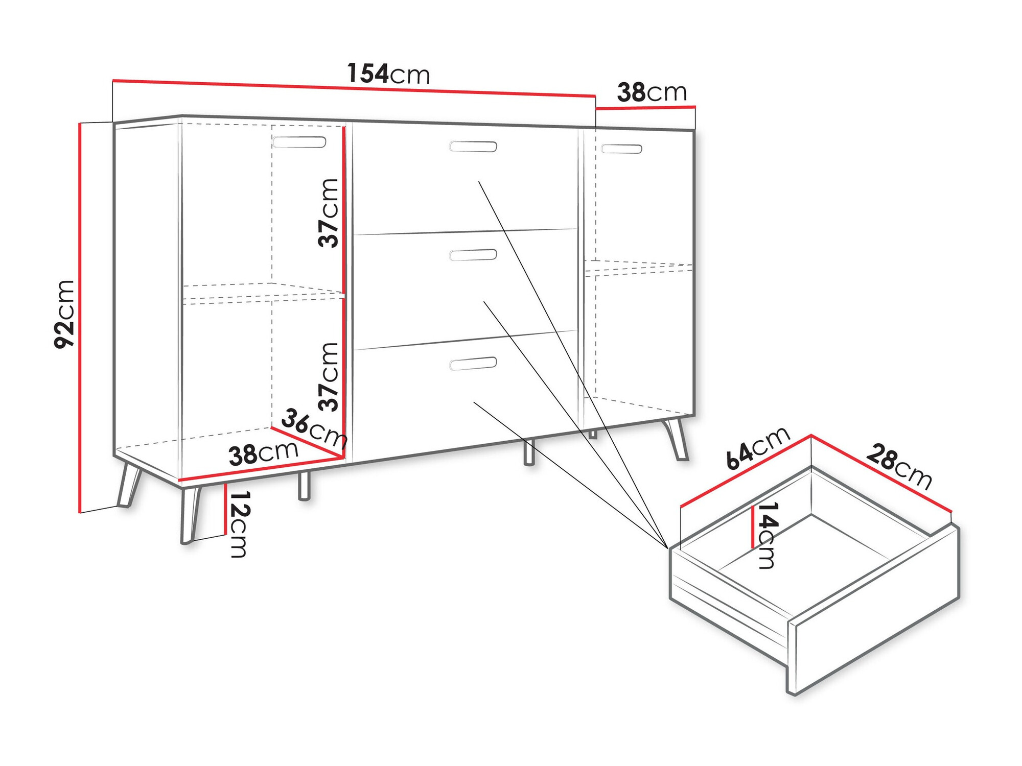 Komoda Comfivo Capella I (Kašmir + Sjajni kašmir)