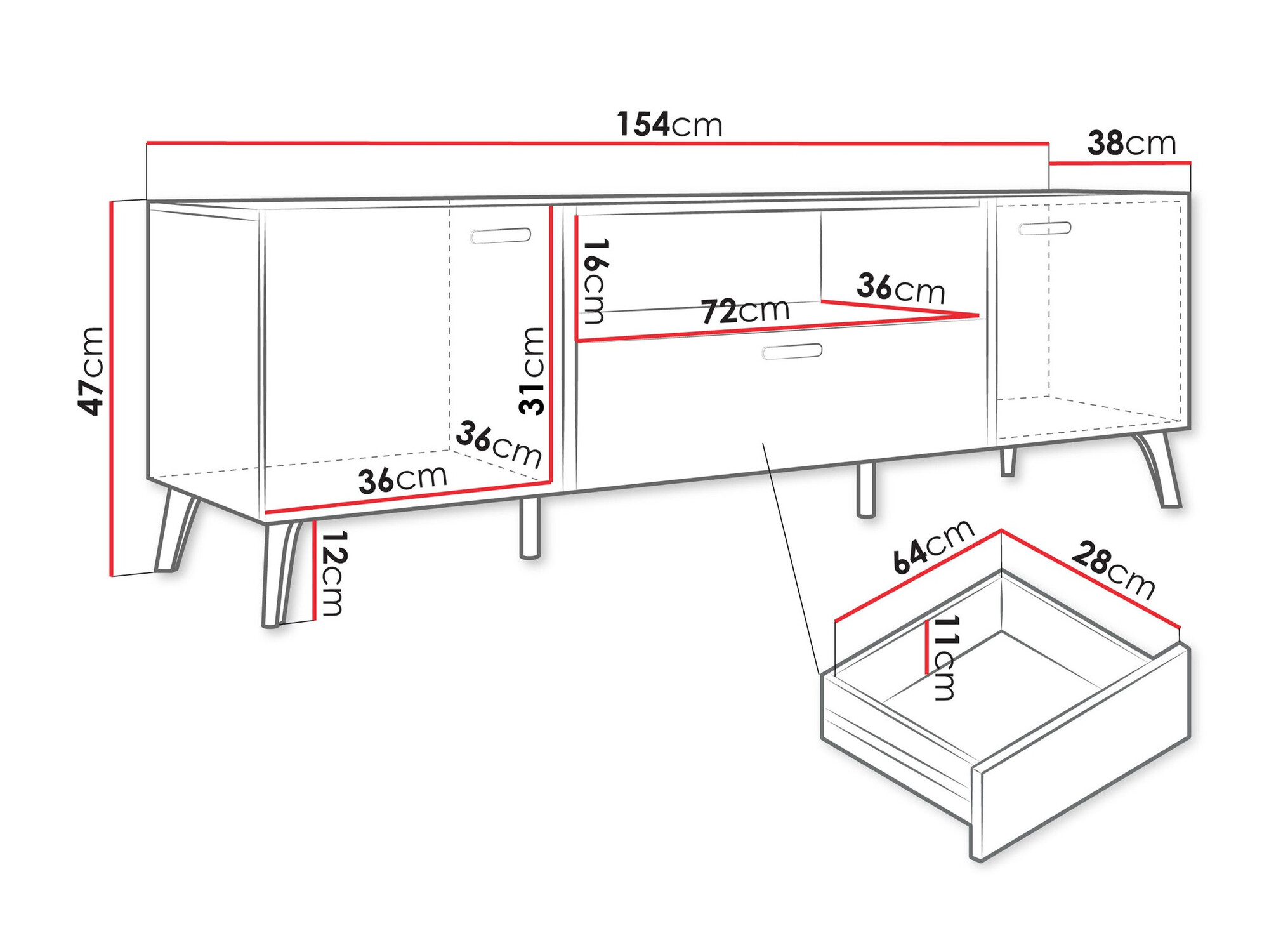 TV stol Comfivo Teslomo 113 (Kašmir + Sjajni kašmir)