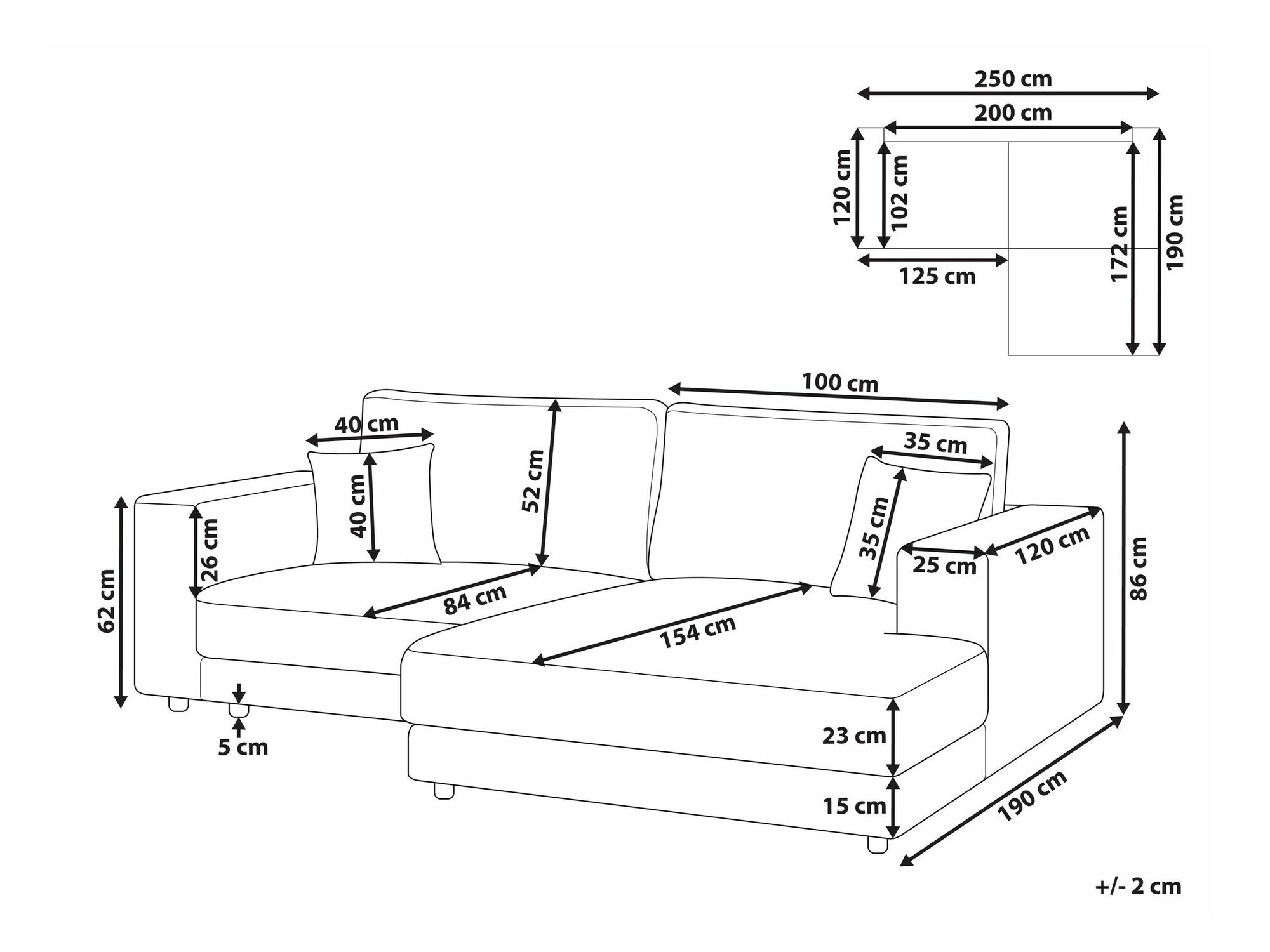 Kutna garnitura Berwyn 2486 (Svijetlo siva)