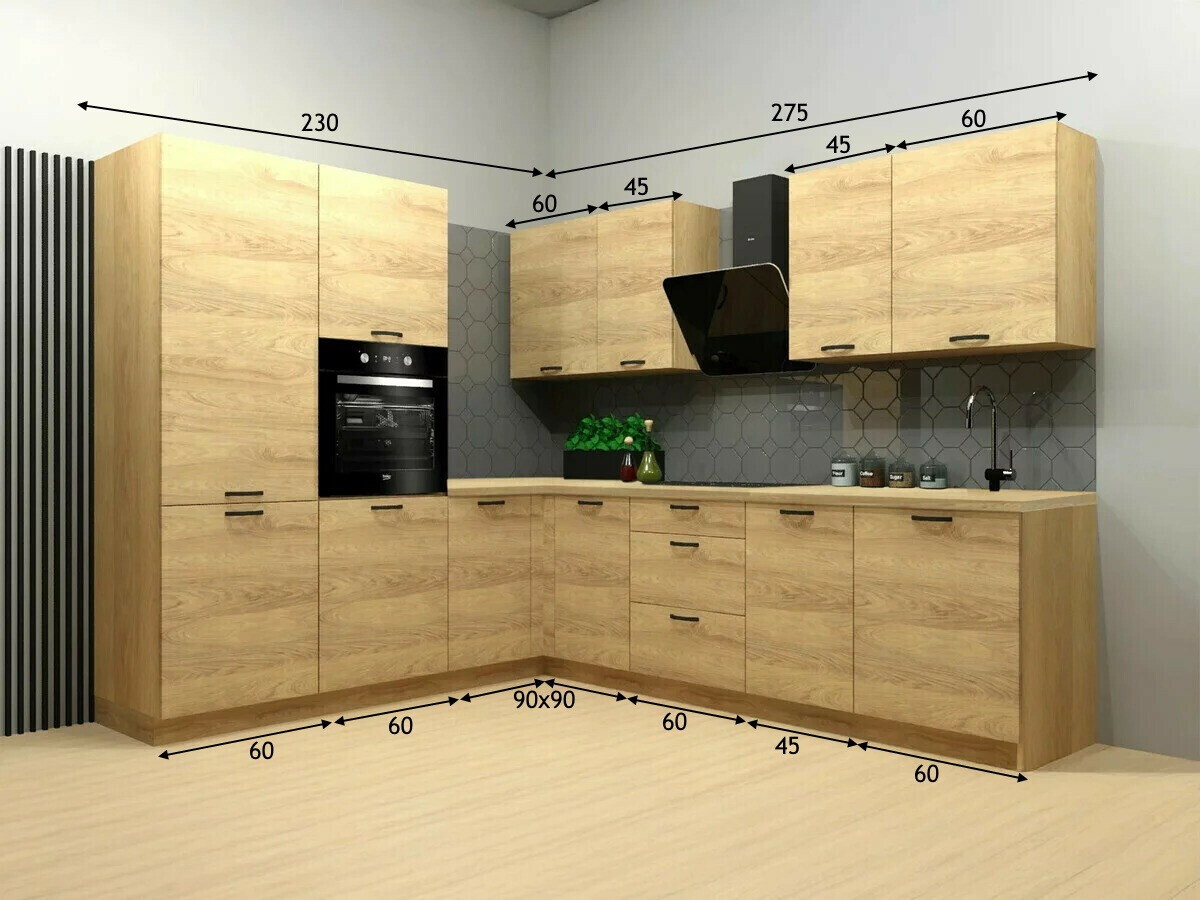 Modularan kuhinjski set Amper Oak 166