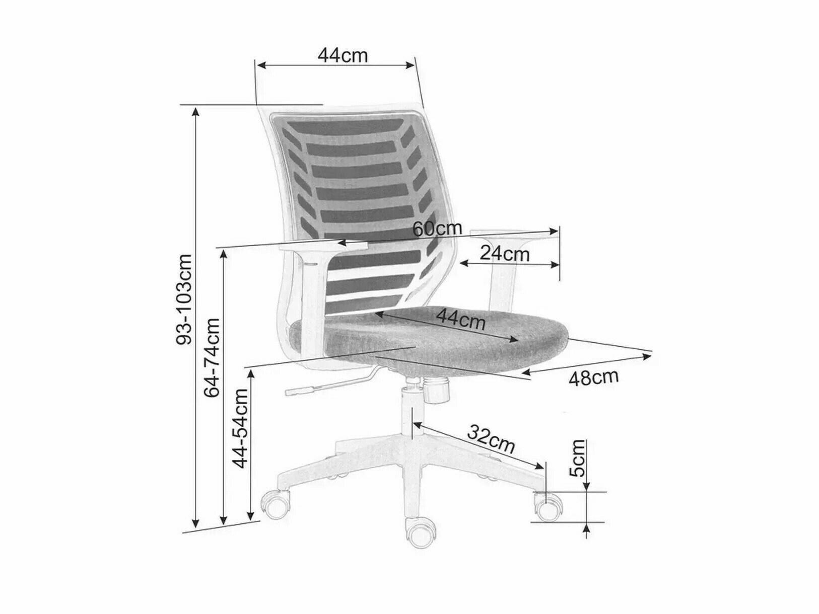 Uredska stolica Detroit 694 (Siva + Tirkizna)