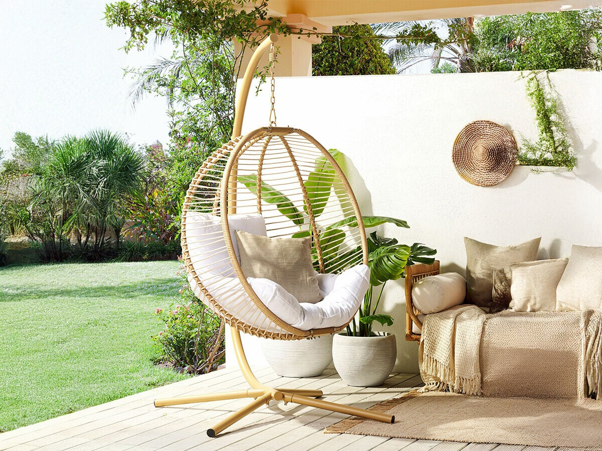 Viseća stolica Berwyn 2502 (Bež + Bijela)