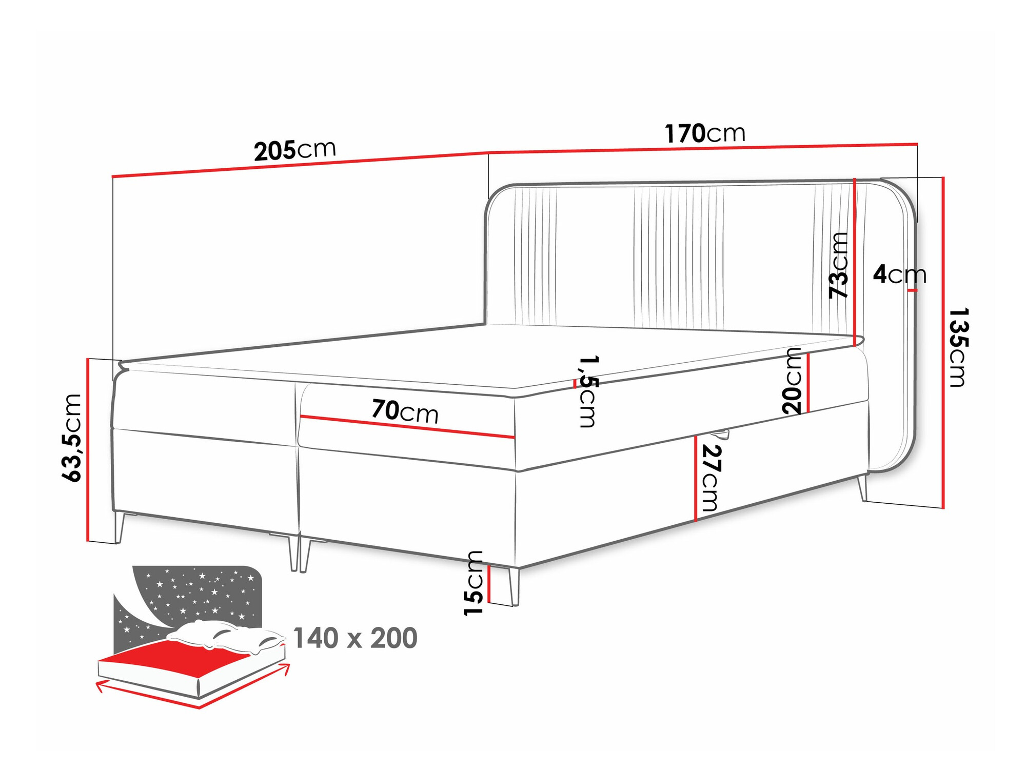 Boxspring krevet Sonus (Magic Velvet 2206)