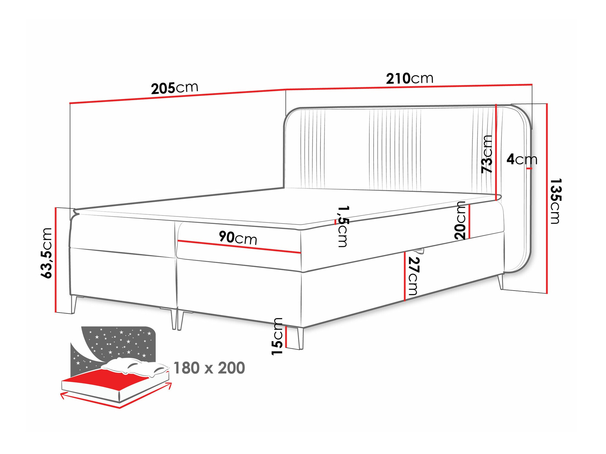 Boxspring krevet Sonus (Magic Velvet 2219)