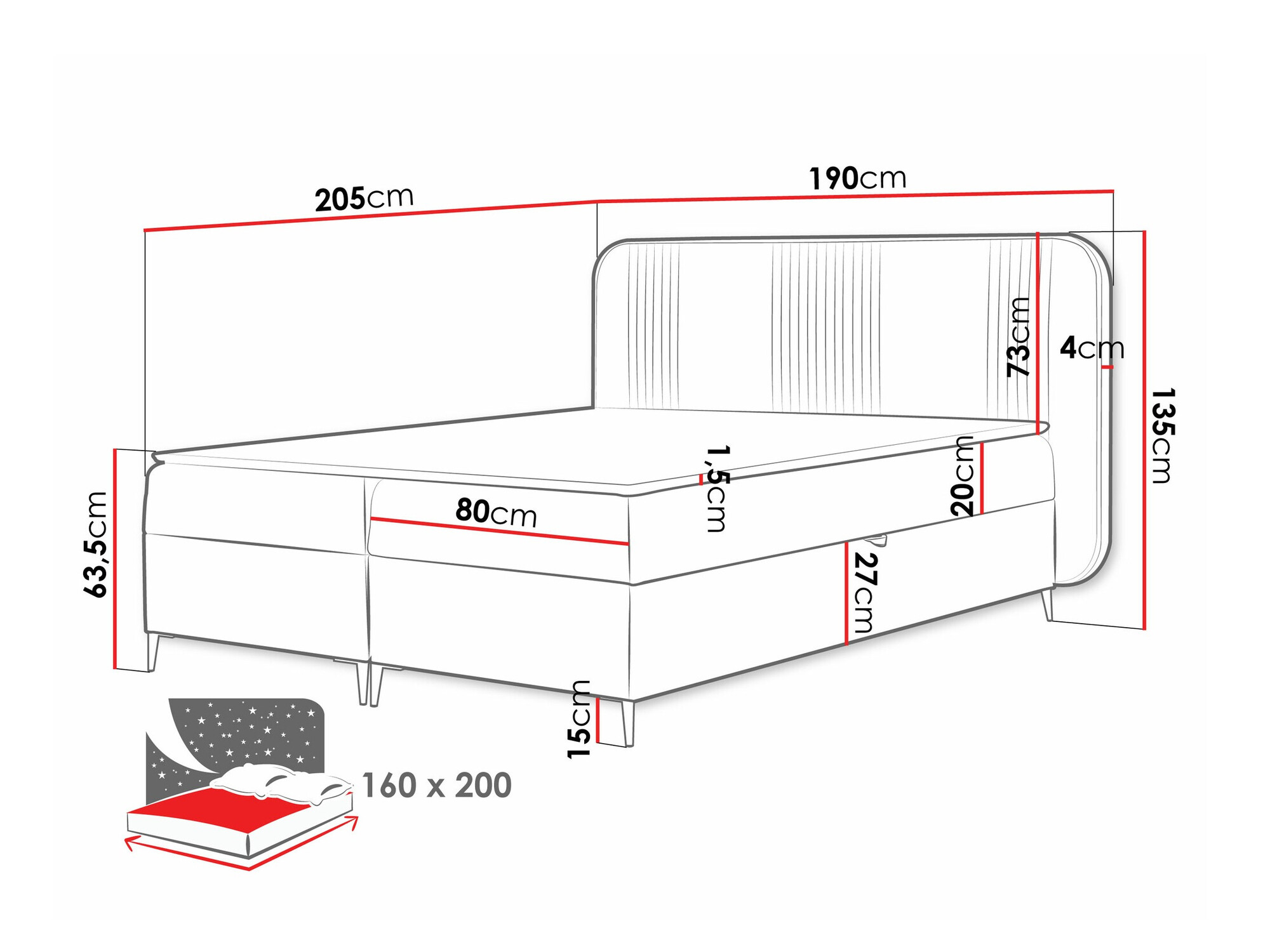 Boxspring krevet Sonus (Magic Velvet 2257)