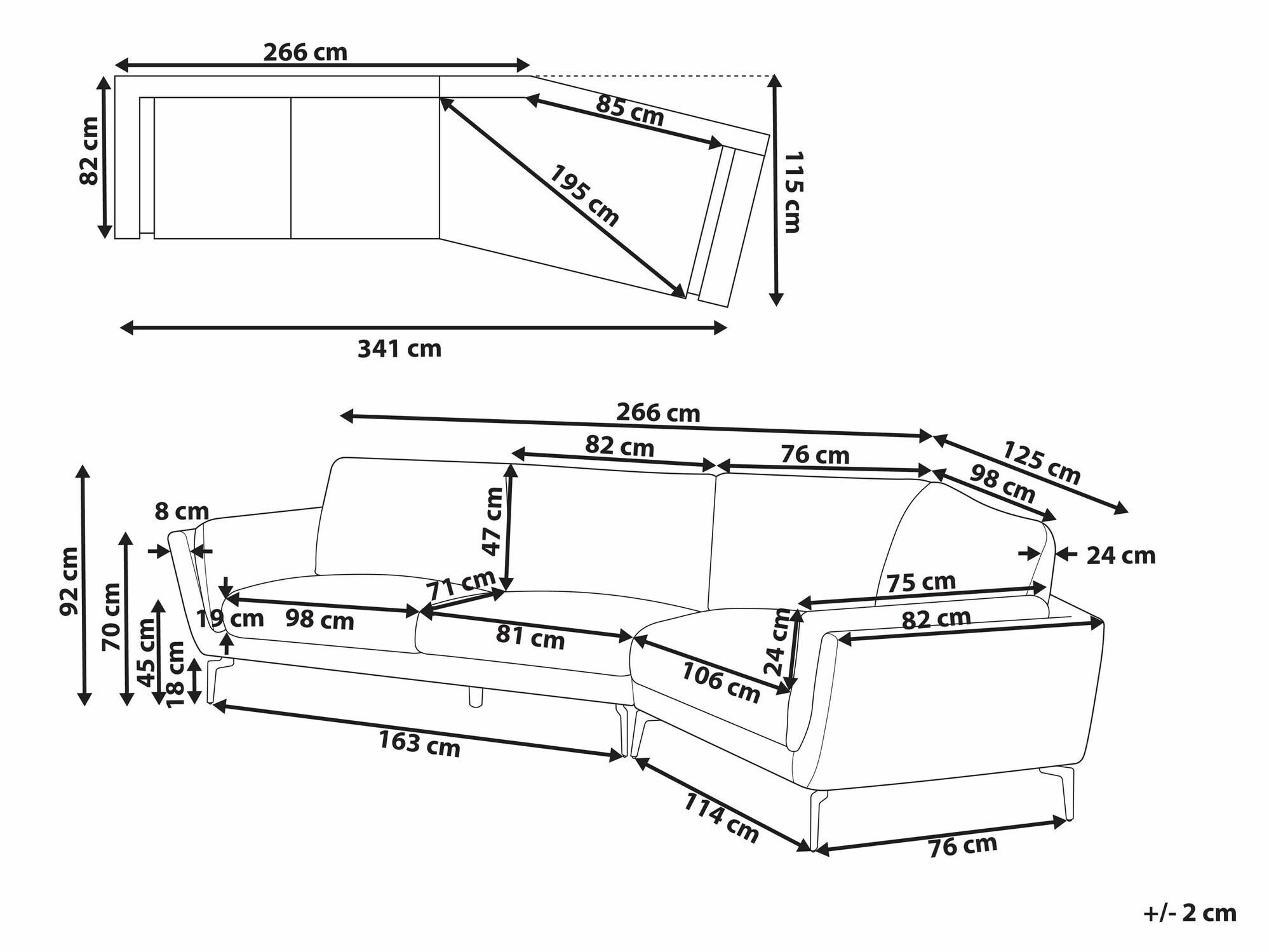 Sofa Berwyn 2514 (Bijela)