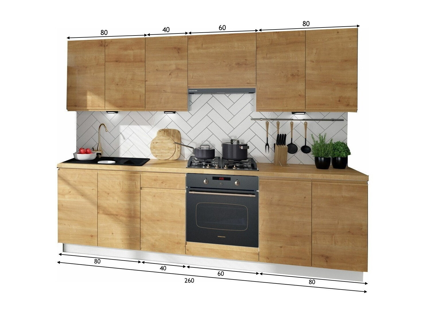 Modularan kuhinjski set Soli Oak 157