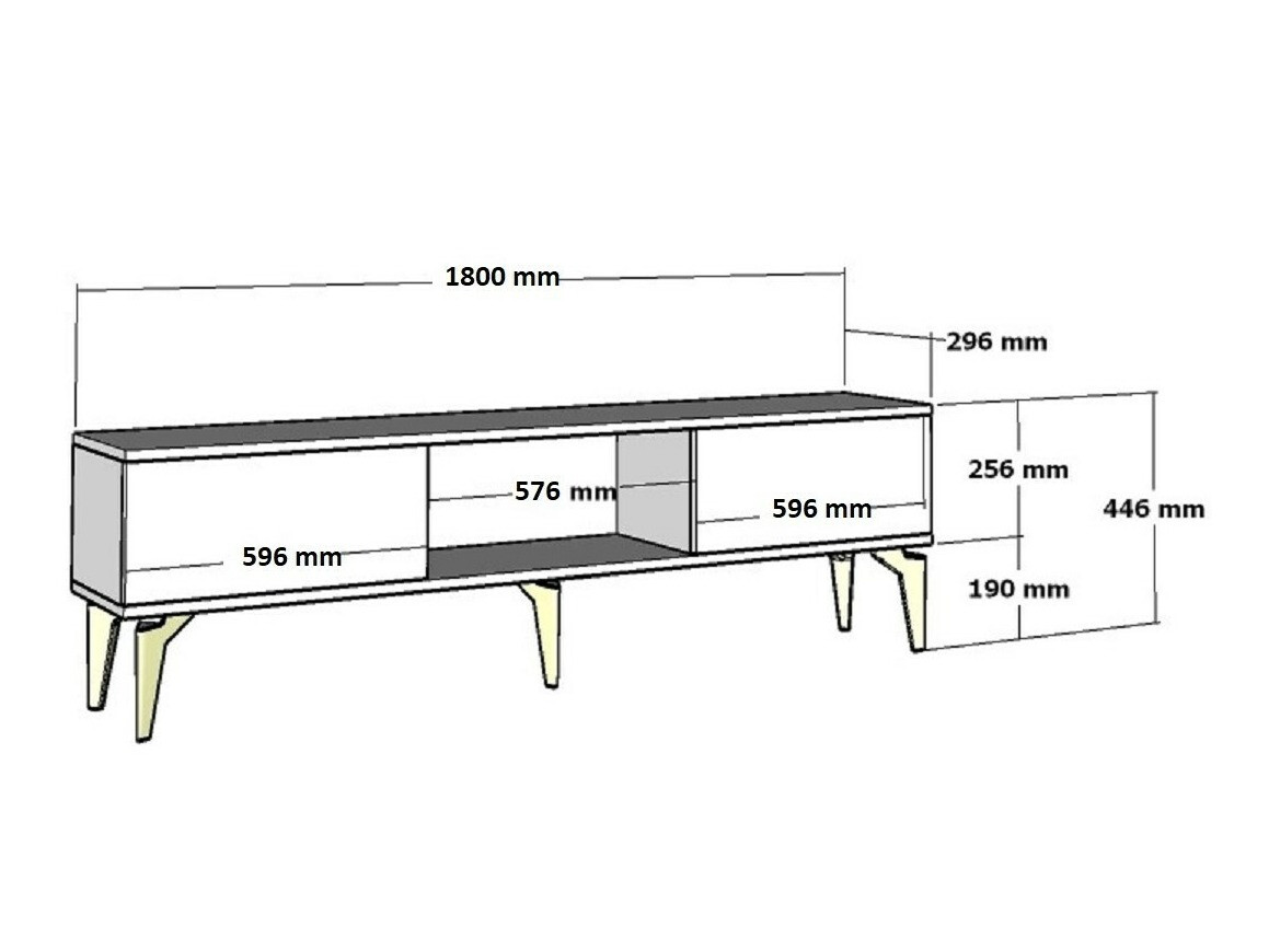 TV stol Asheboro 168 (Bijela + Srebrna)