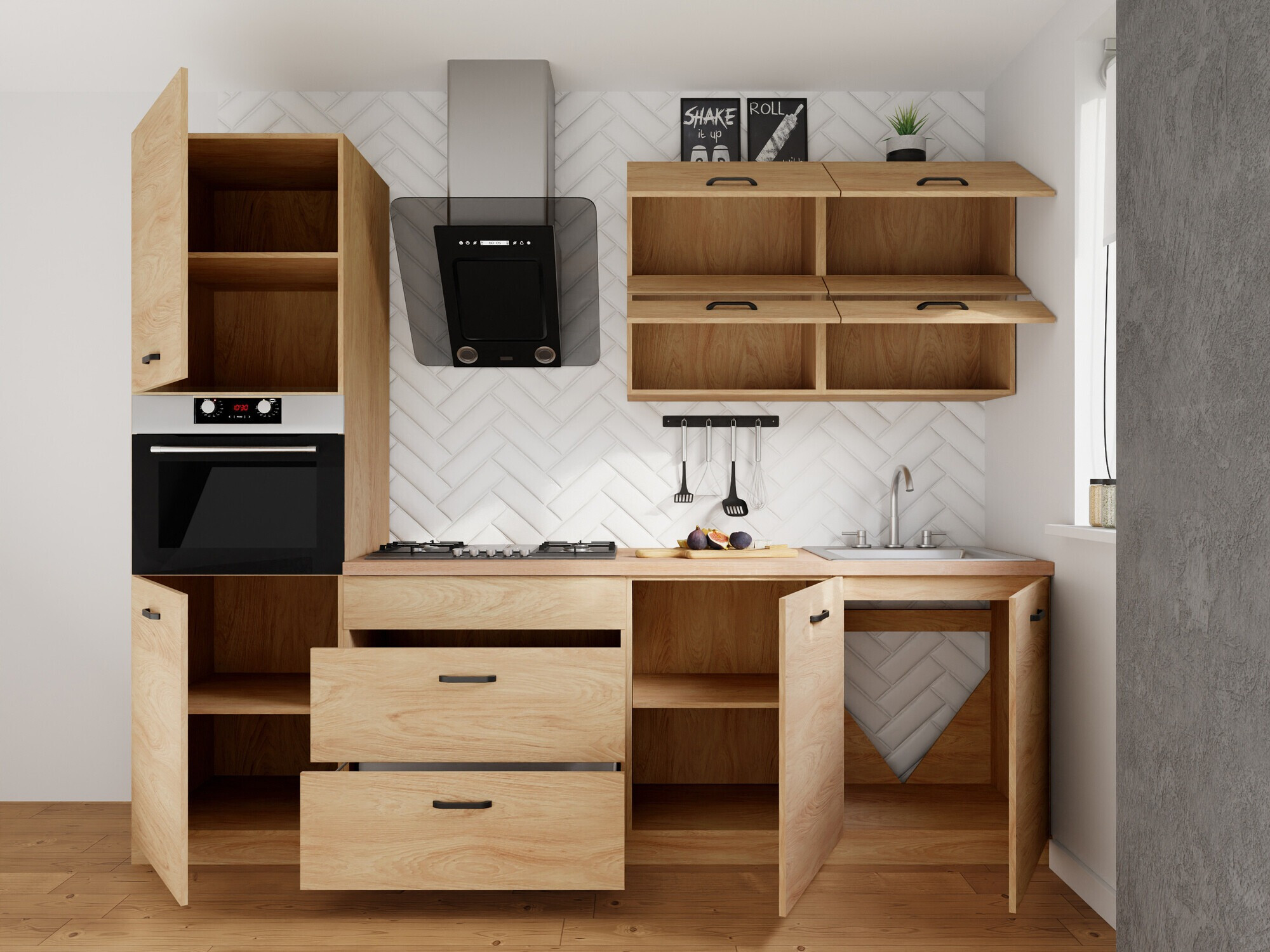 Modularan kuhinjski set Amper Oak 168