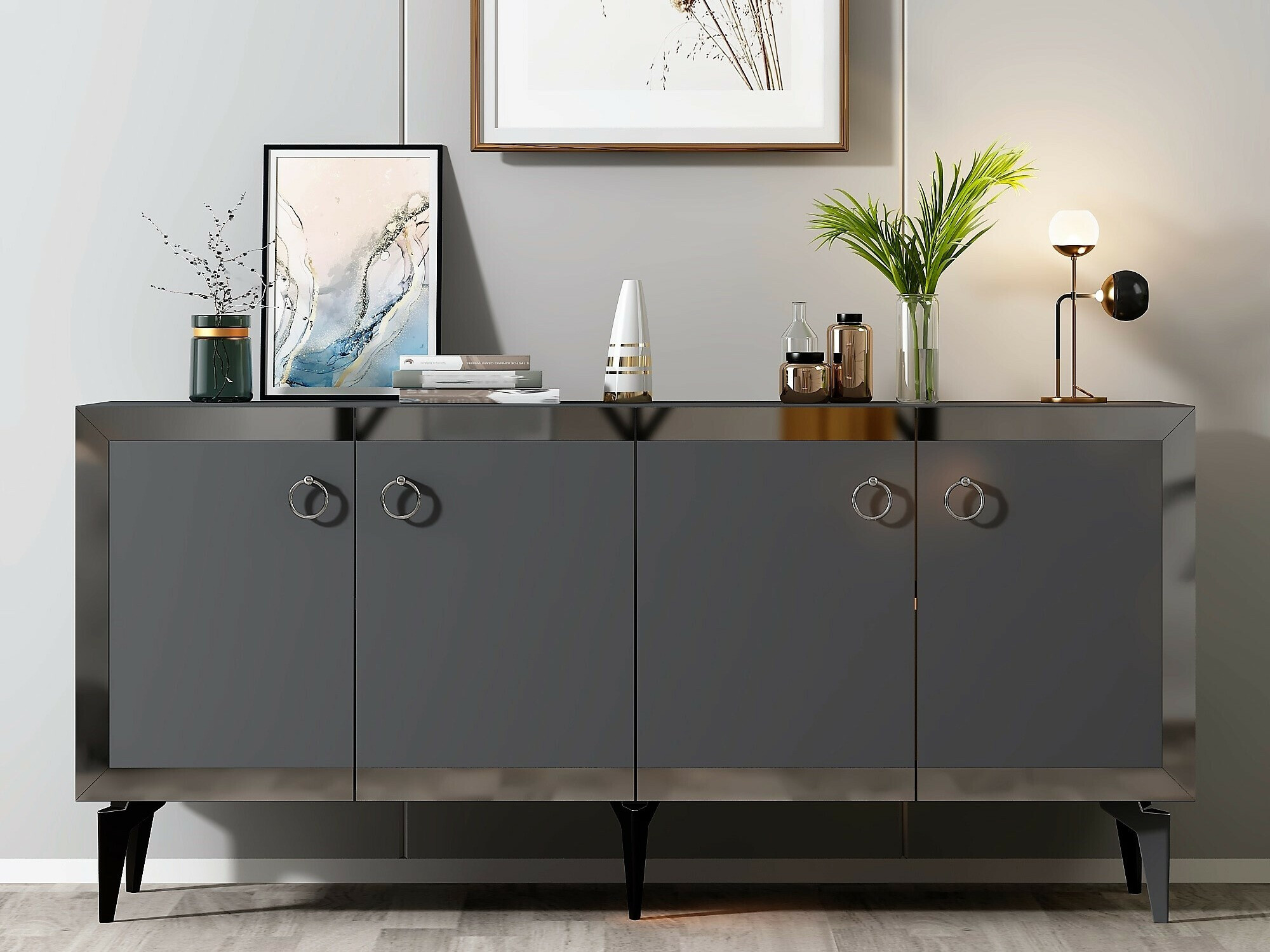 Ormarić Asheboro 169 (Antracit + Srebrna)