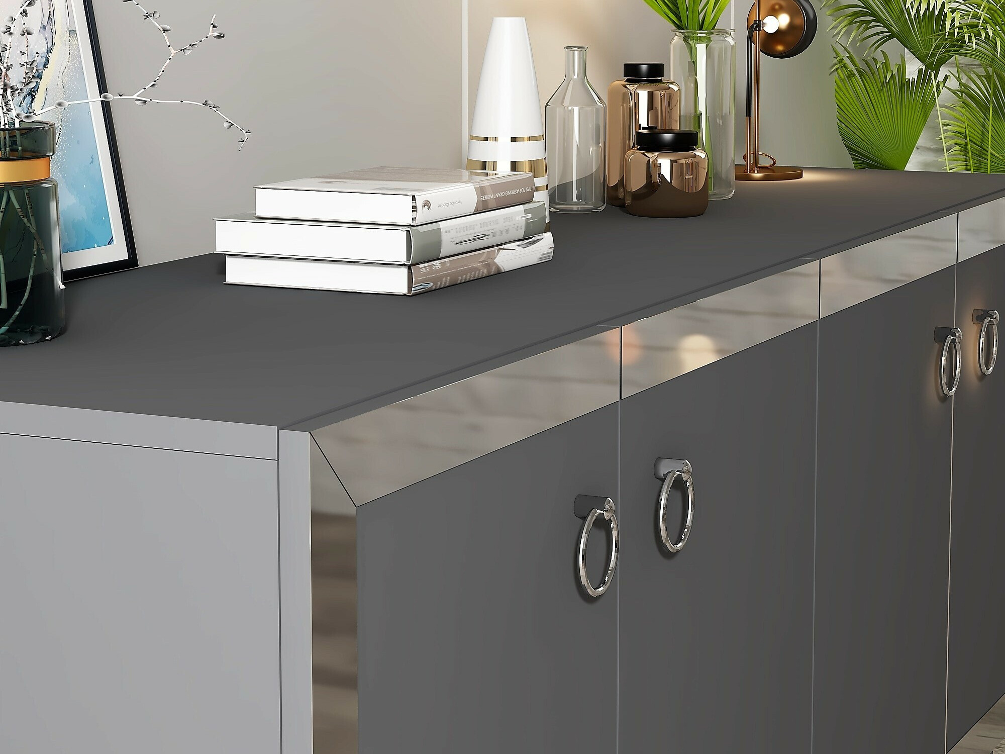 Ormarić Asheboro 169 (Antracit + Srebrna)