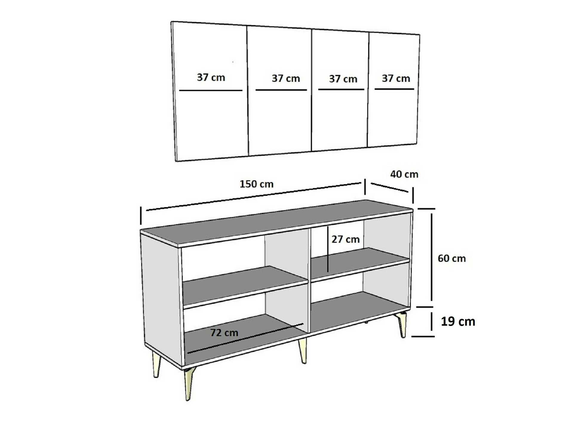 Ormarić Asheboro 169 (Antracit + Srebrna)