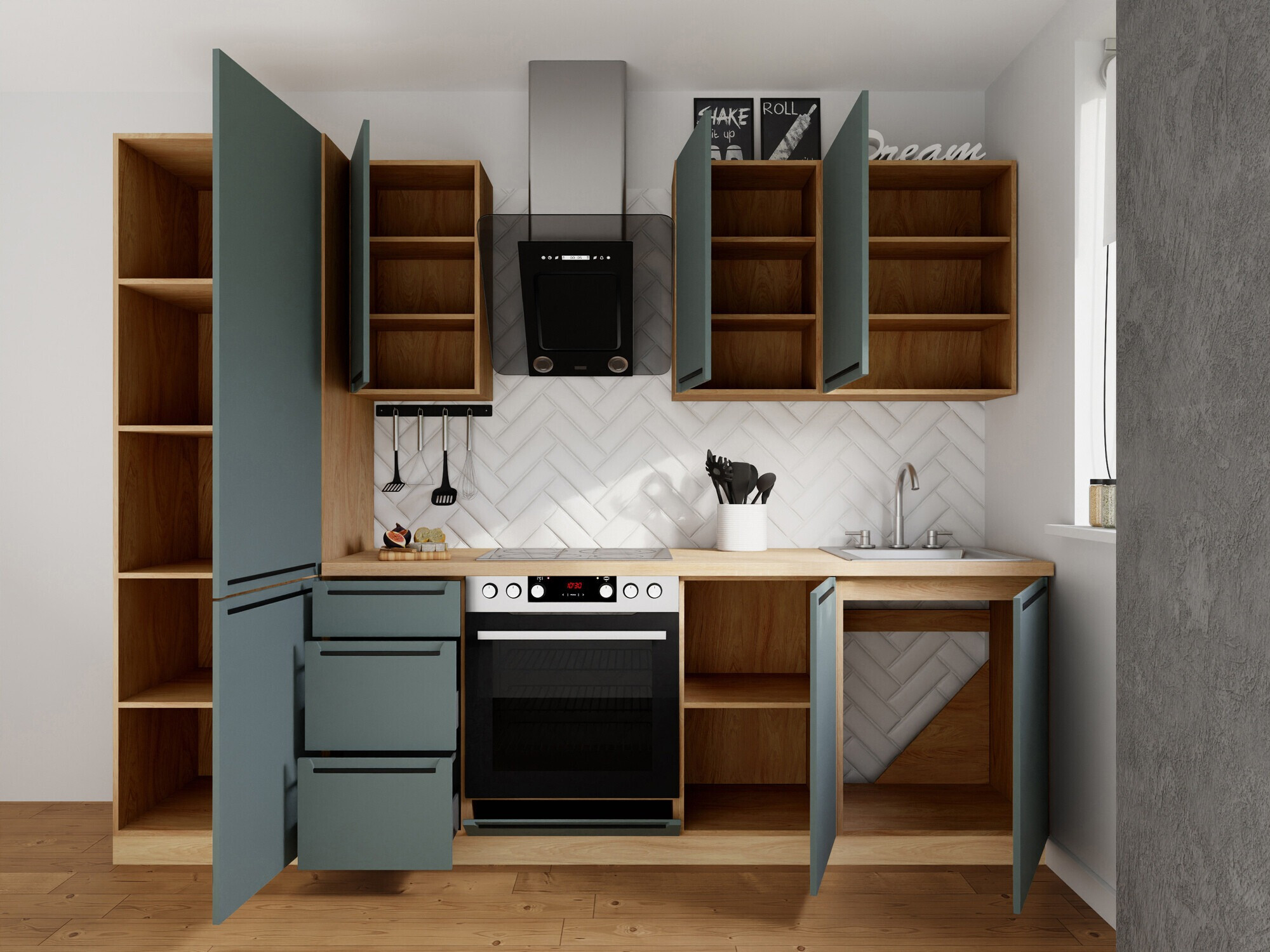 Modularan kuhinjski set Riso Green 168