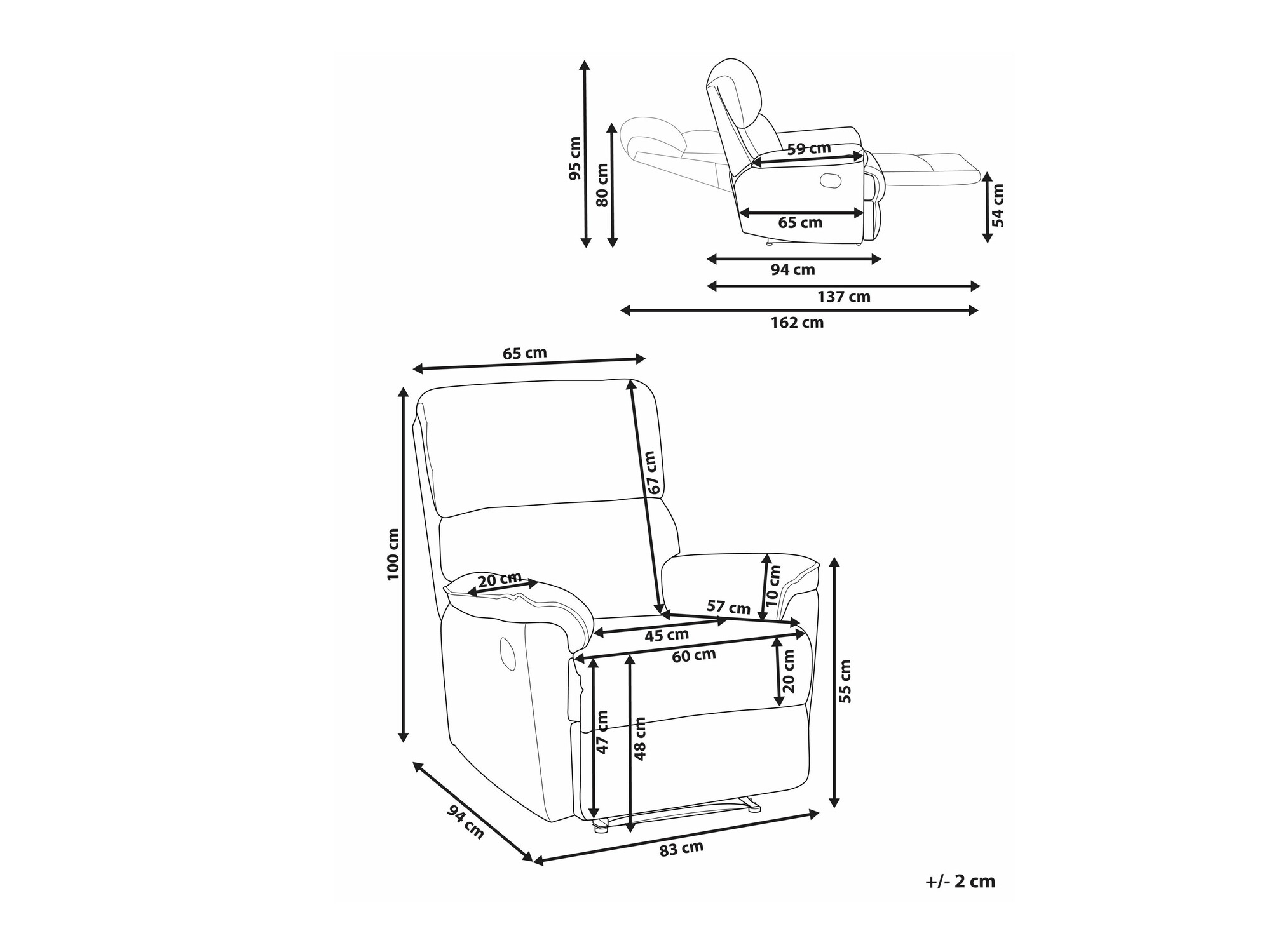 Podesiva fotelja Berwyn 1408 (Siva)