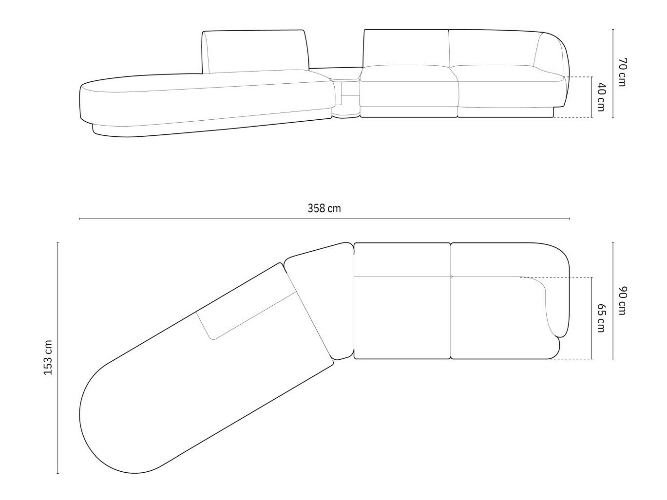 Modularna kutna garnitura Tivlomi 119 (Bluvel 86)