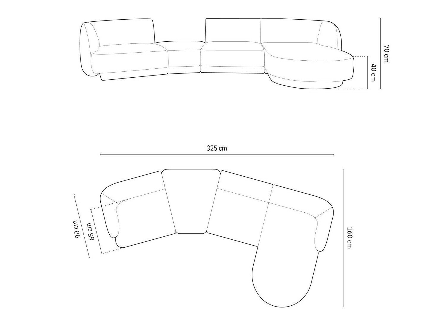 Modularna kutna garnitura Tivlomi 121 (Bluvel 40)
