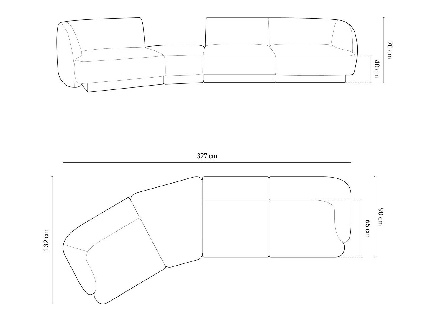 Modularna kutna garnitura Tivlomi 122 (Bluvel 86)