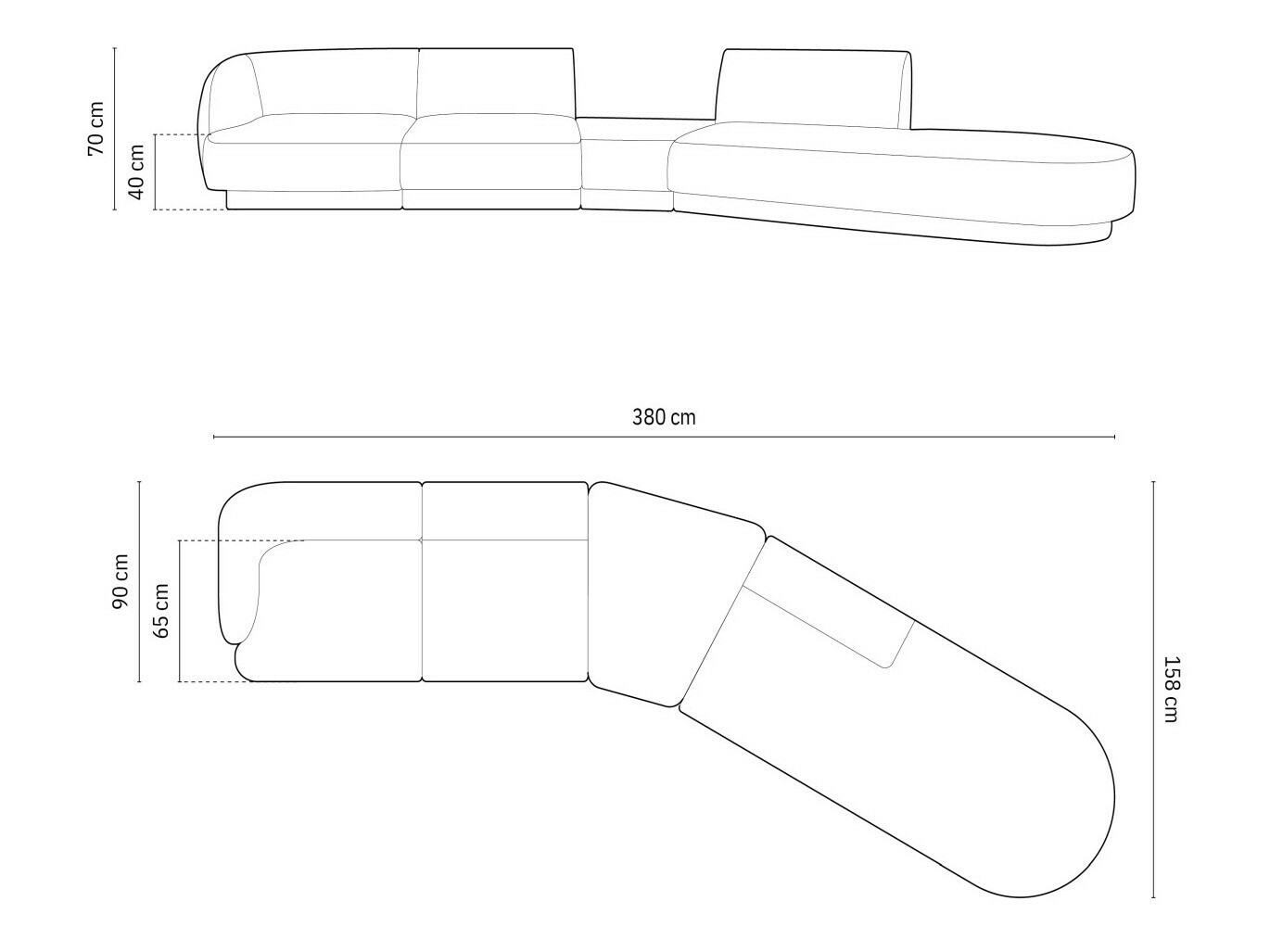 Modularna kutna garnitura Tivlomi 123 (Bluvel 40)
