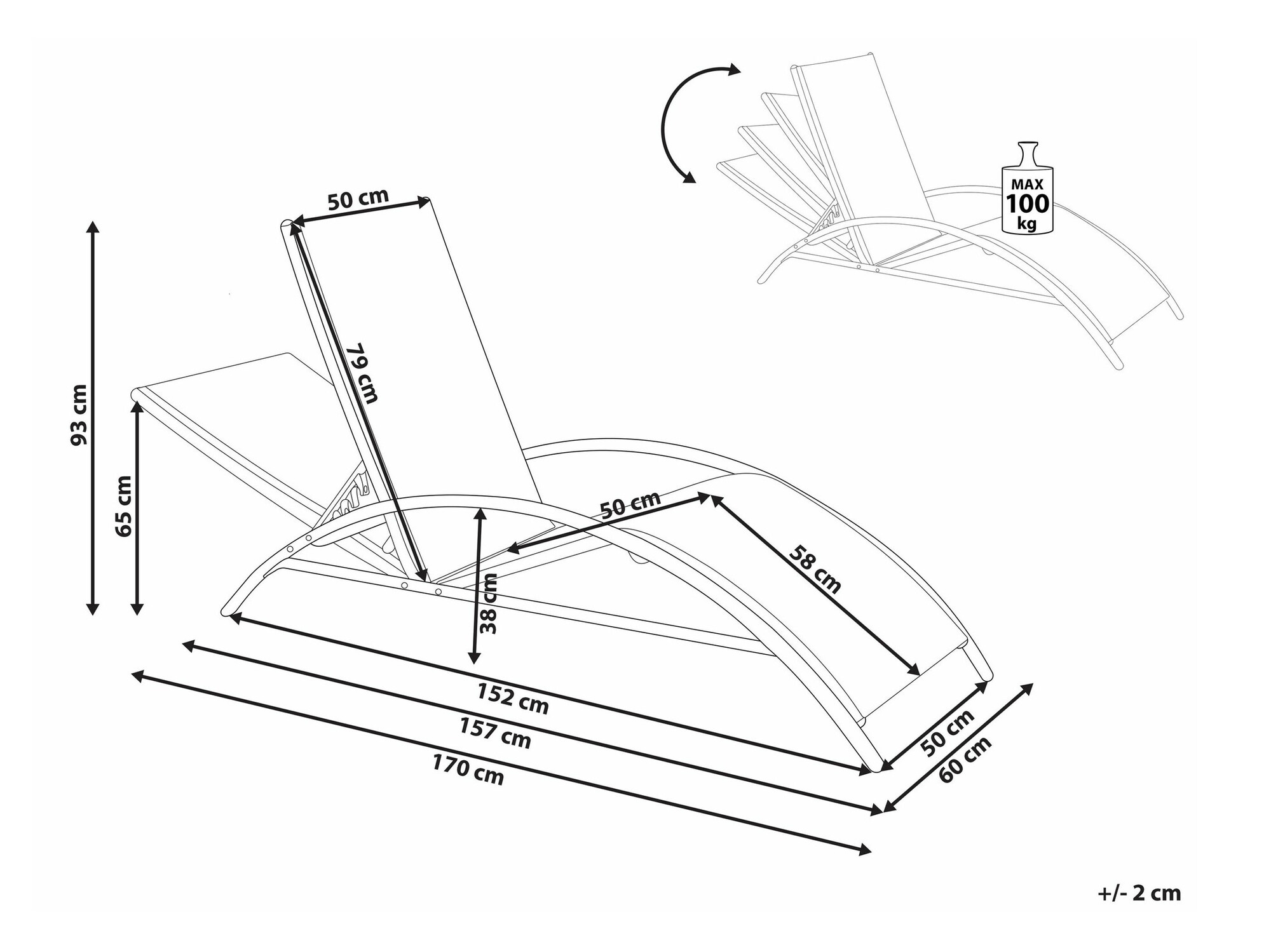 Vrtna ležaljka Berwyn 2521