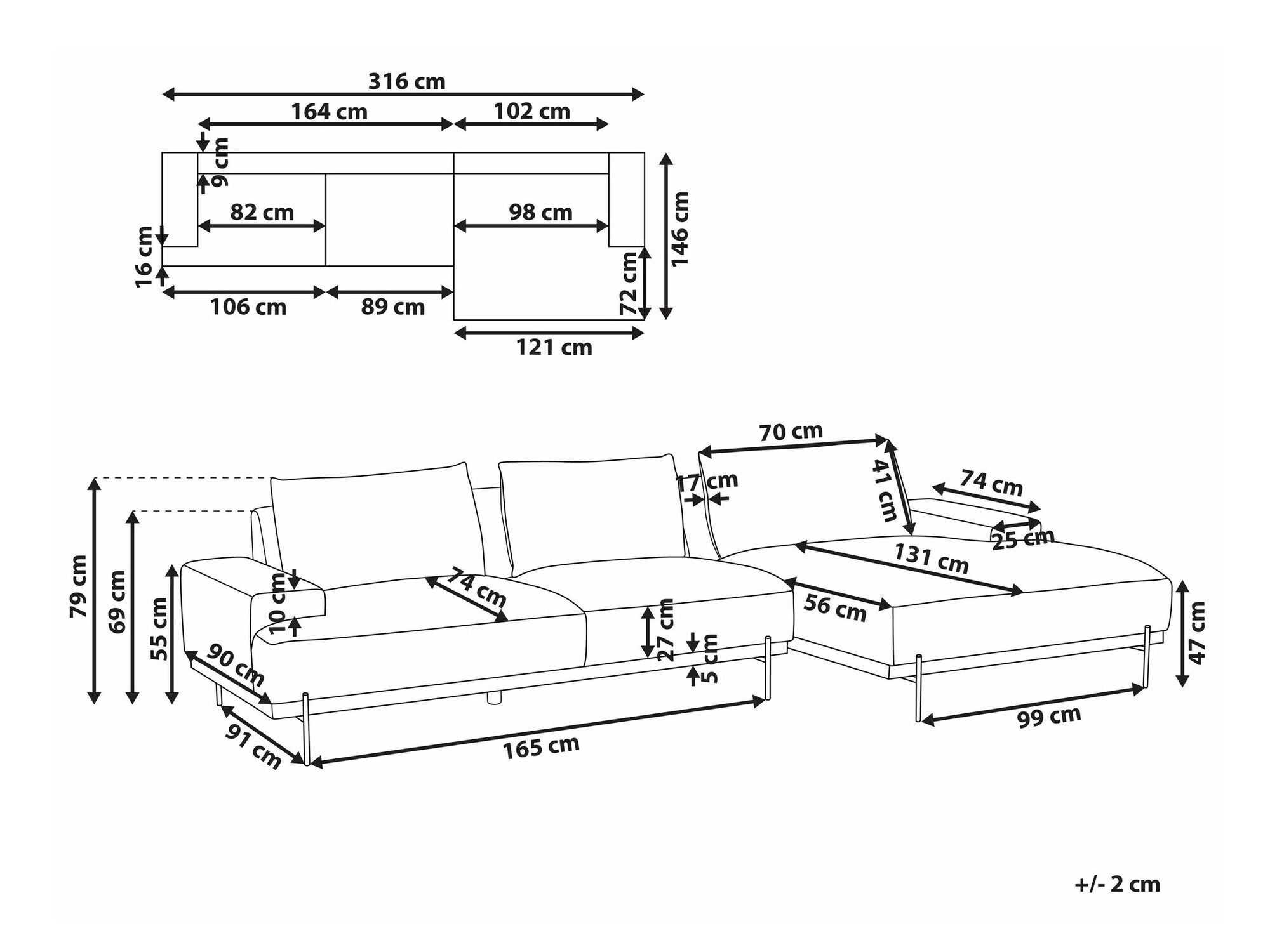 Kutna garnitura Berwyn 2525 (Bež)