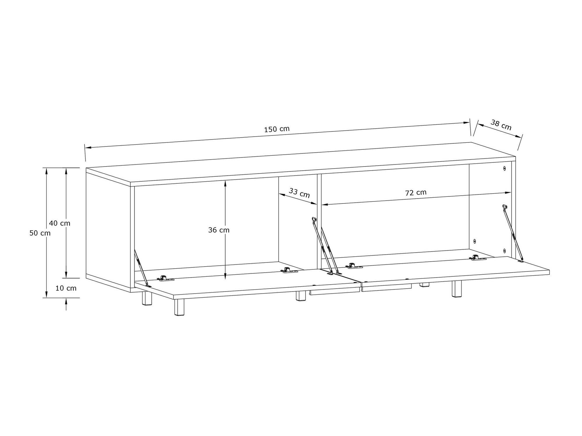 TV stol Denton 1440 (Bijela)