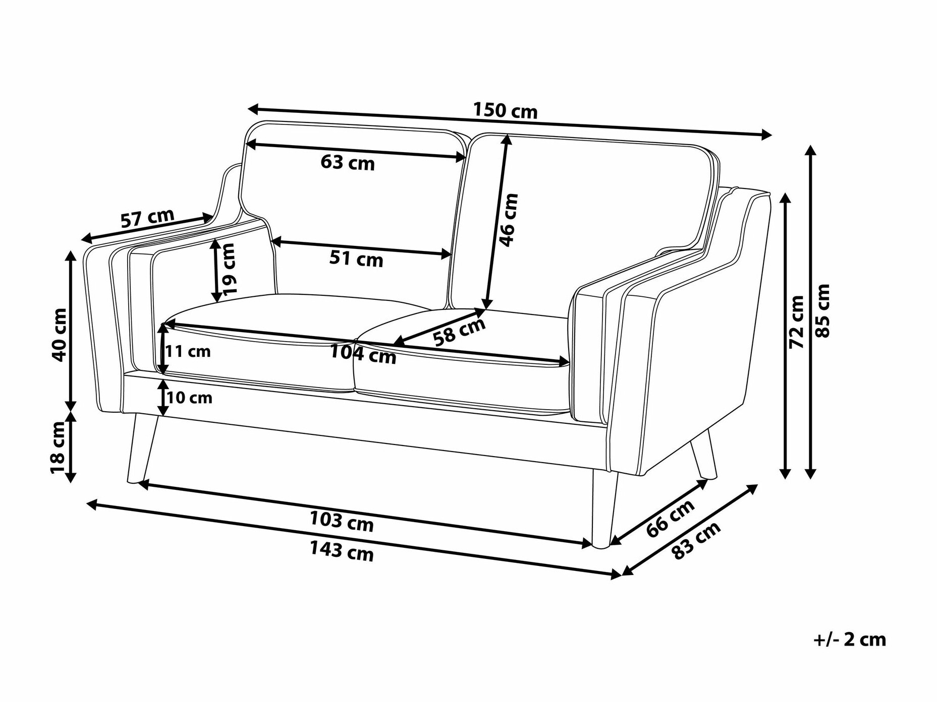 Kauč Berwyn 254 (Bijela)