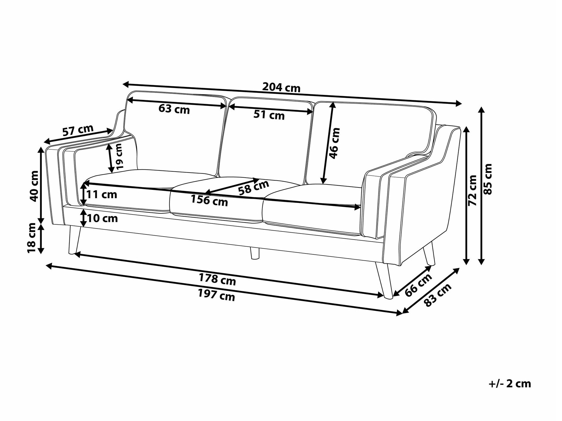 Kauč Berwyn 263 (Bež)