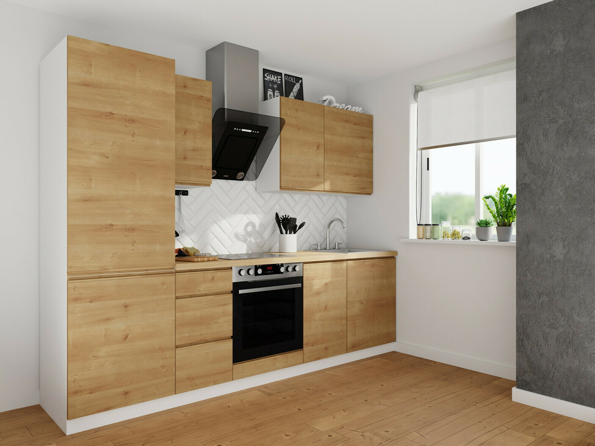 Modularan zidni ormarić Soli Oak 134