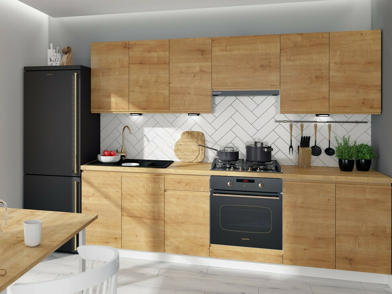 Modularan zidni ormarić Soli Oak 141