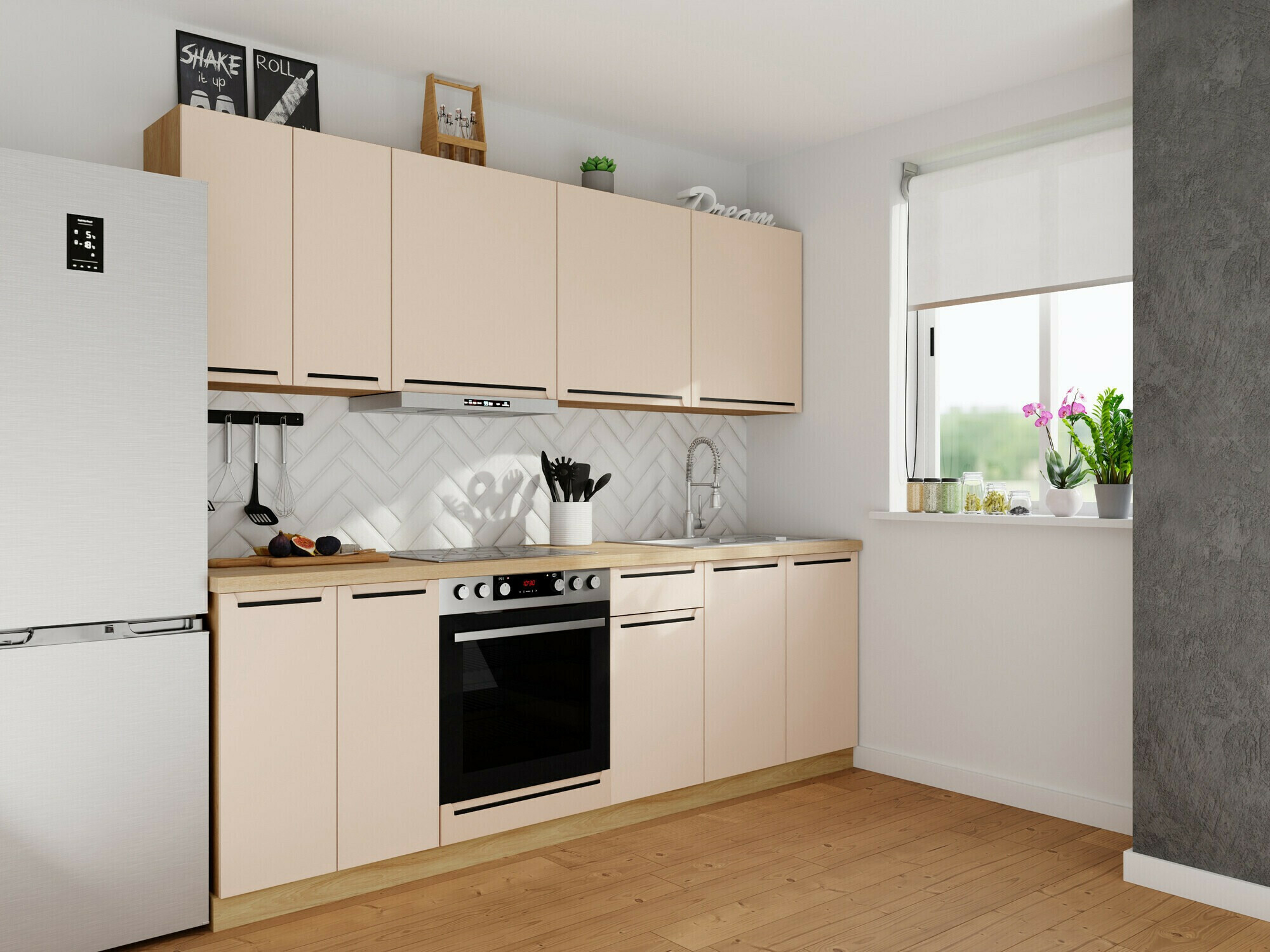 Modularni ormarić s ladicom i vratima Riso Beige 105