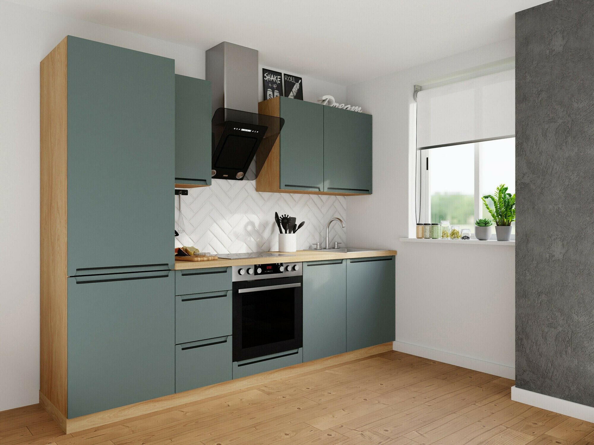 Modularni ormarić za sudoper s vratima Riso Green 124
