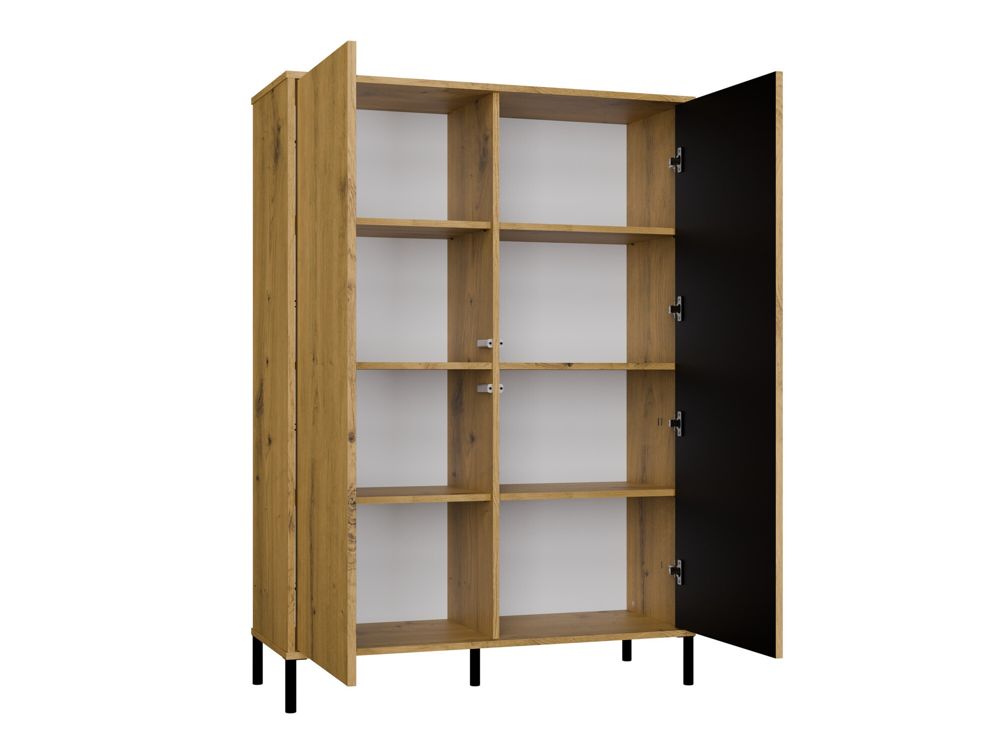 Polica Orlsone 102 (Hrast Artisan + Crna)