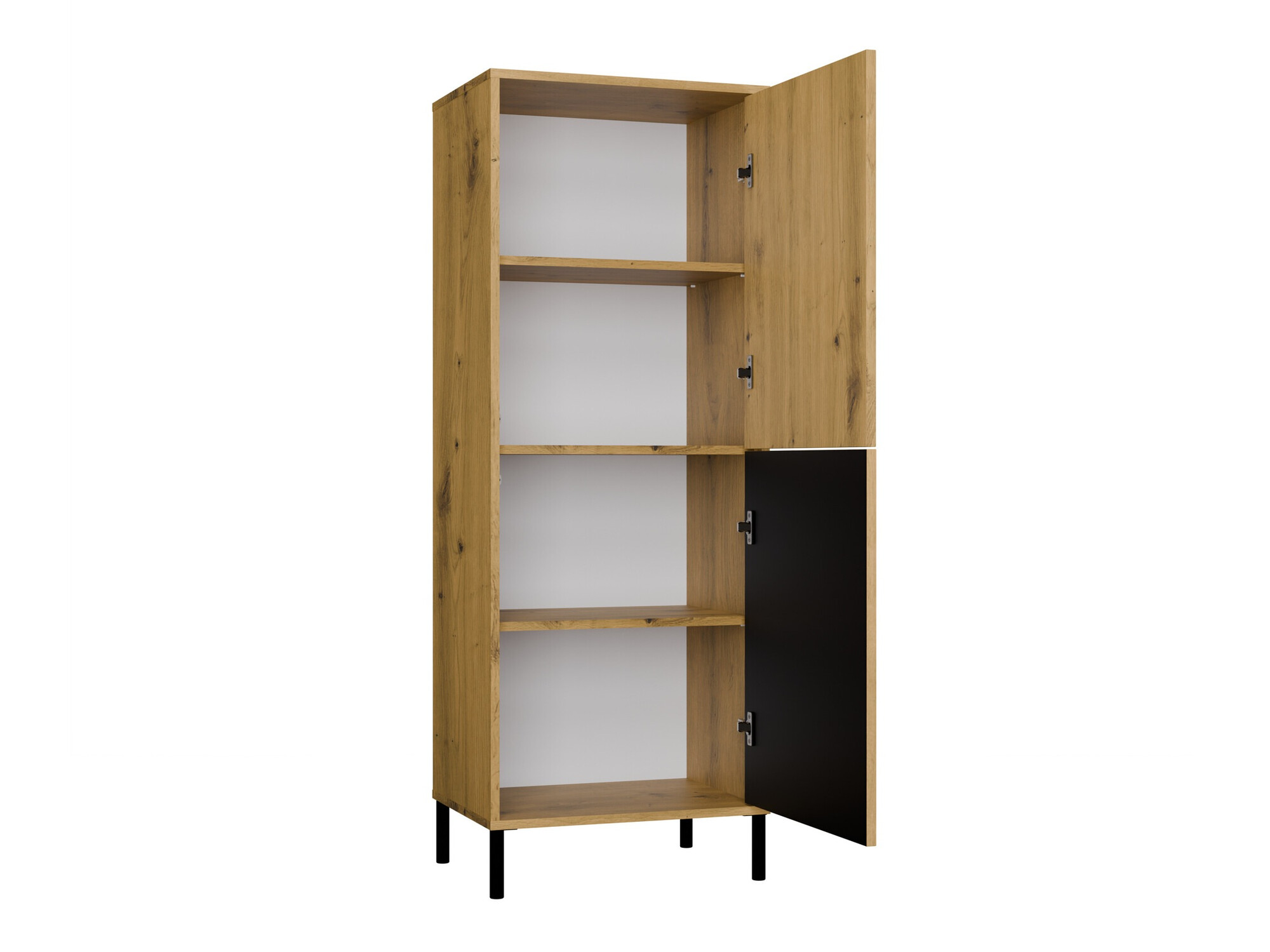 Polica Orlsone 103 (Hrast Artisan + Crna)