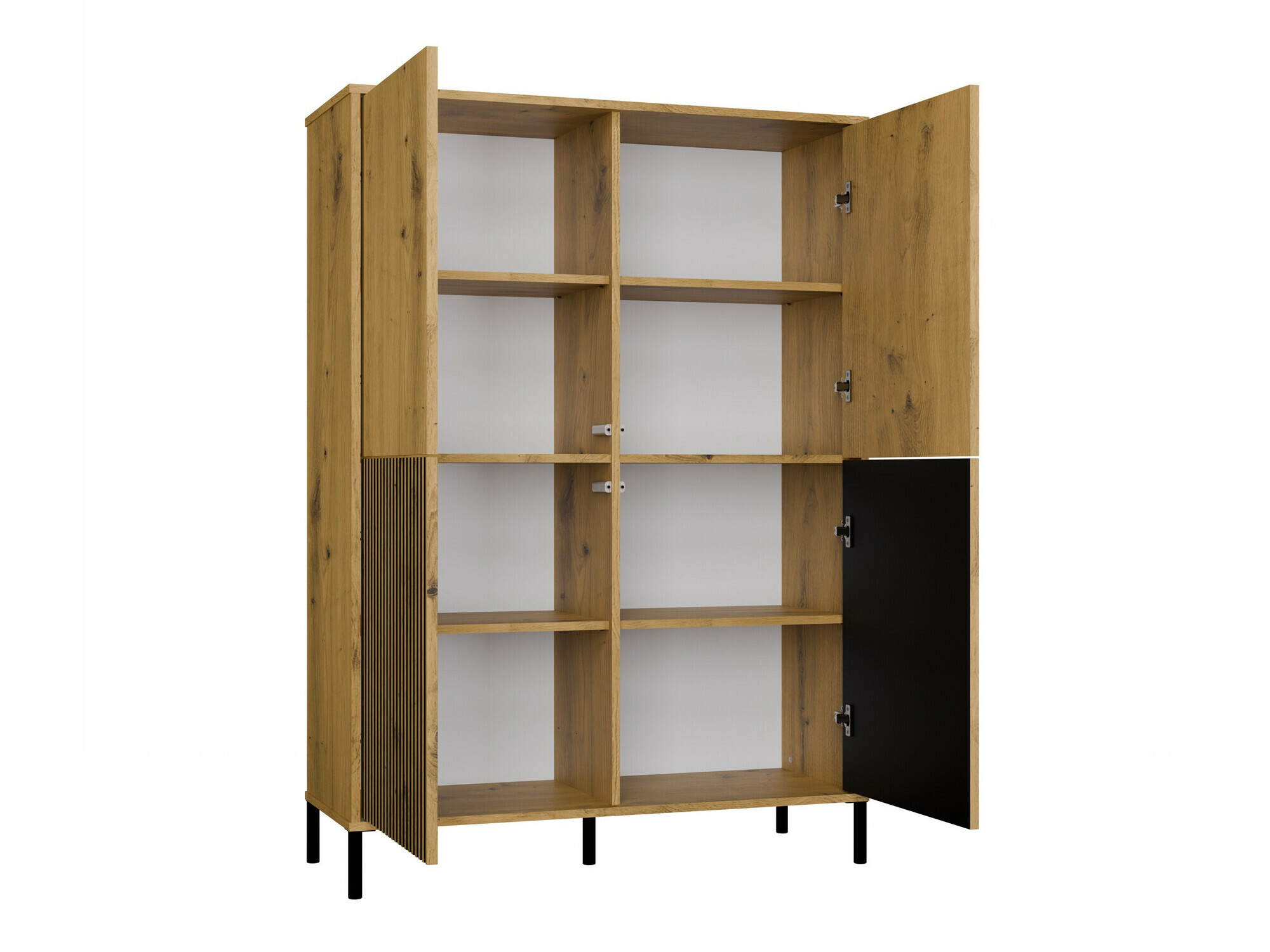 Polica Orlsone 104 (Hrast Artisan + Crna)